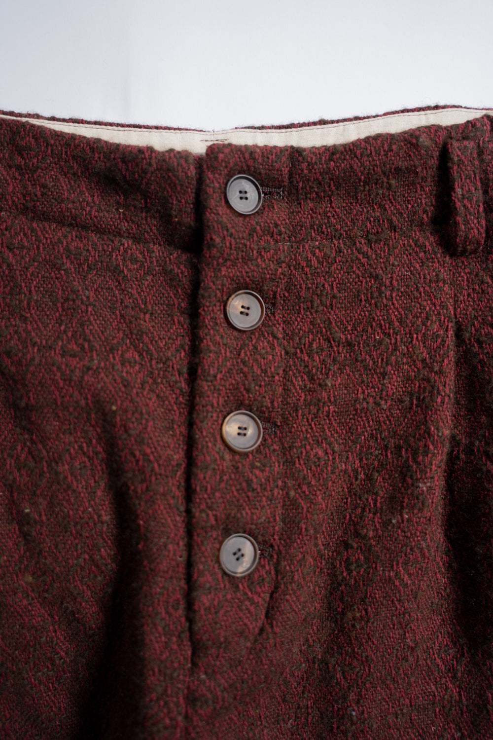 ドビーシルクウール ホックパンツ(DARK RED)