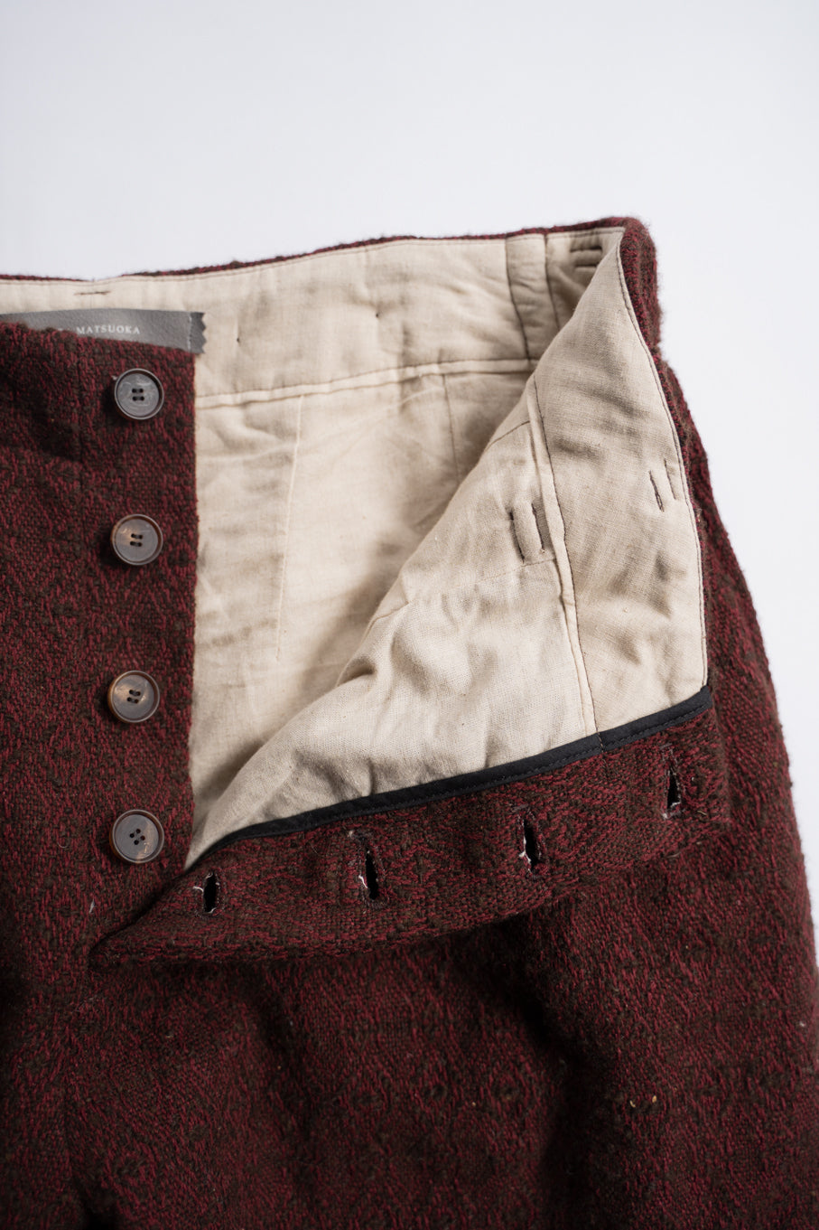 ドビーシルクウール ホックパンツ(DARK RED)