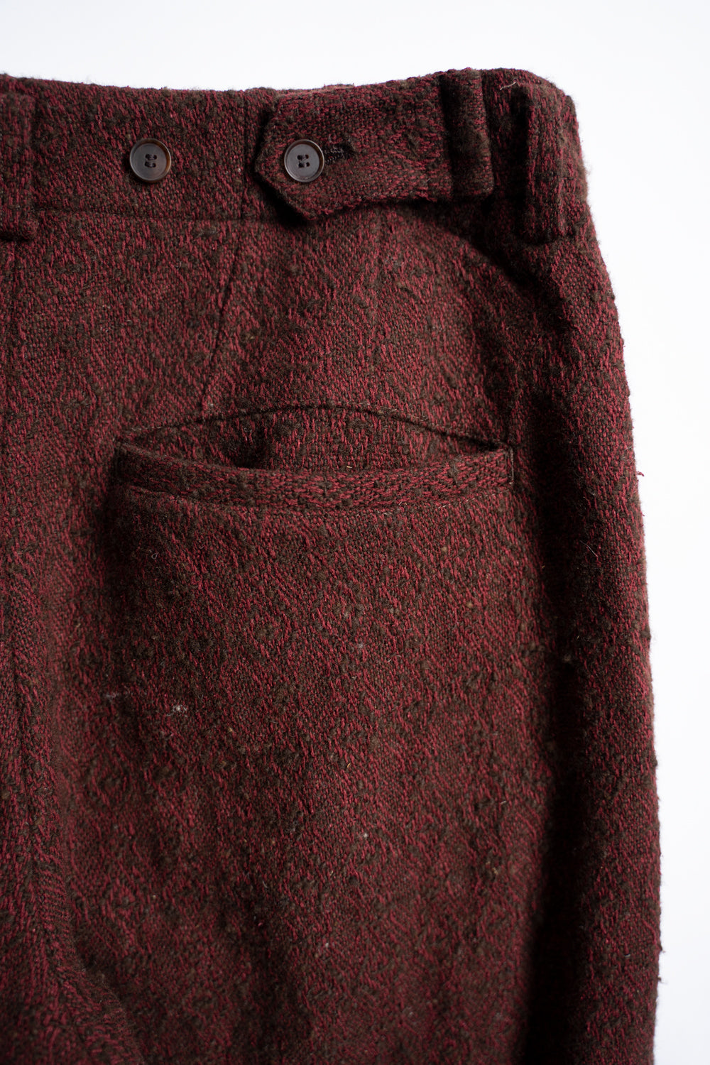 ドビーシルクウール ホックパンツ(DARK RED)