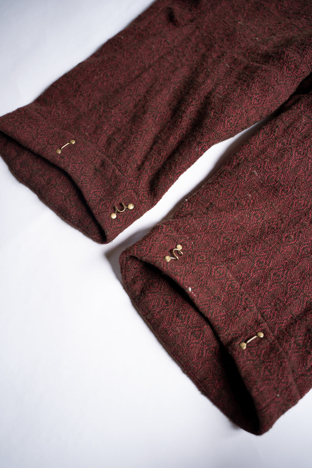 ドビーシルクウール ホックパンツ(DARK RED)