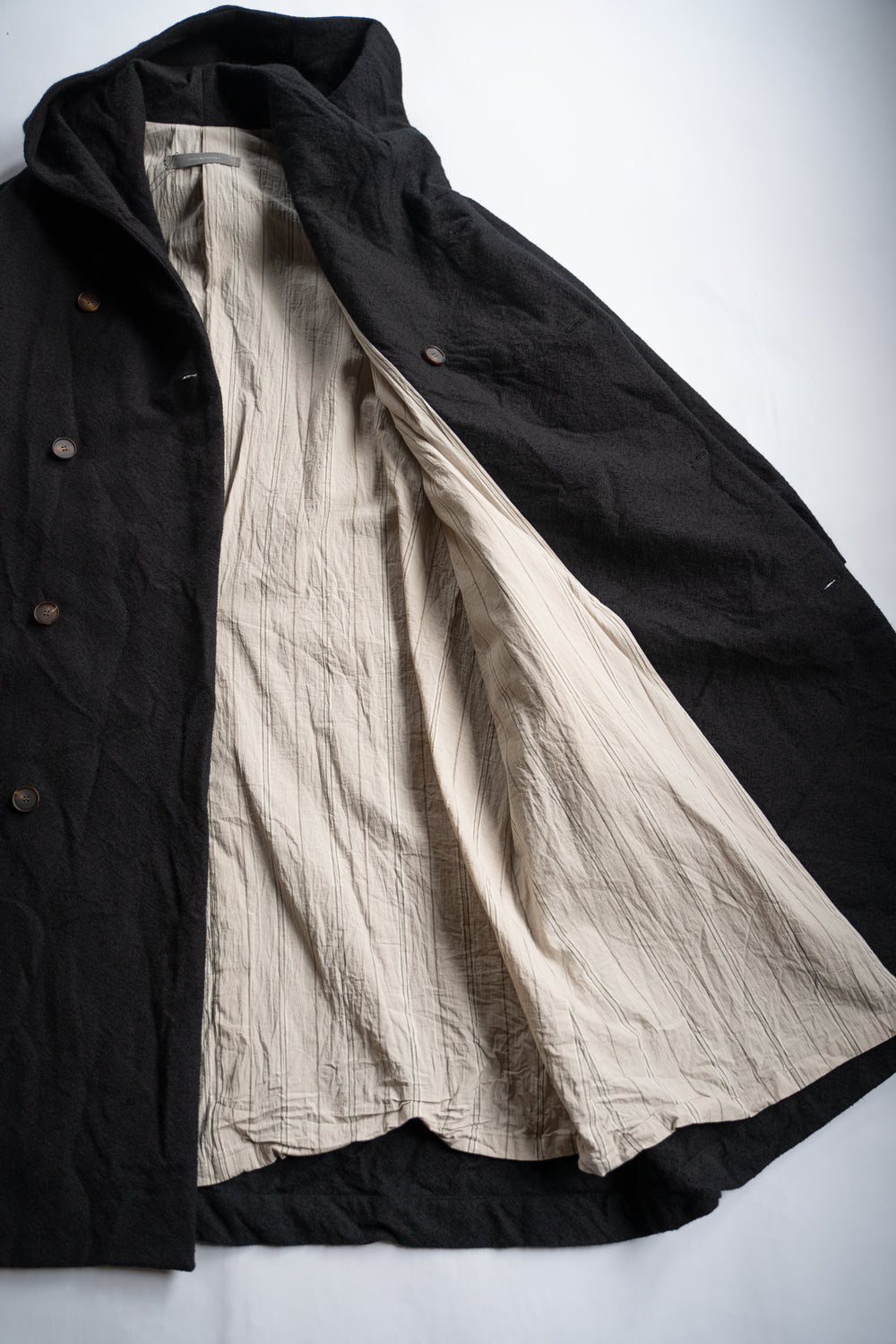 【ラスト1点】ループヤーンヘリンボンフーデッドコート(BLACK)