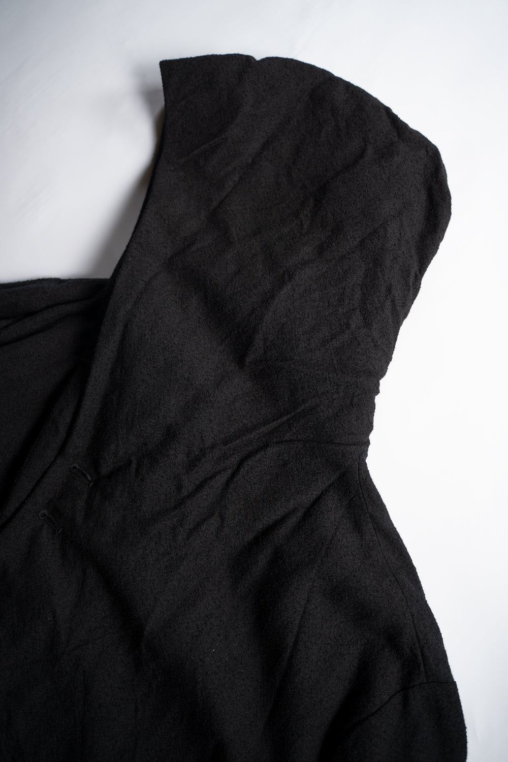 【ラスト1点】ループヤーンヘリンボンフーデッドコート(BLACK)