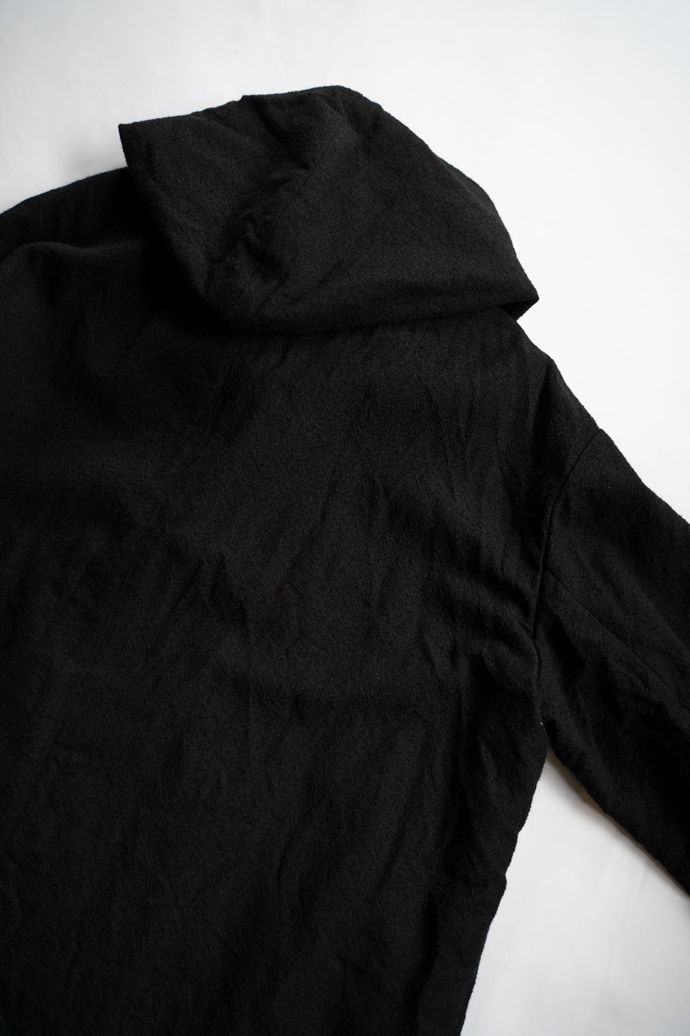 【ラスト1点】ループヤーンヘリンボンフーデッドコート(BLACK)