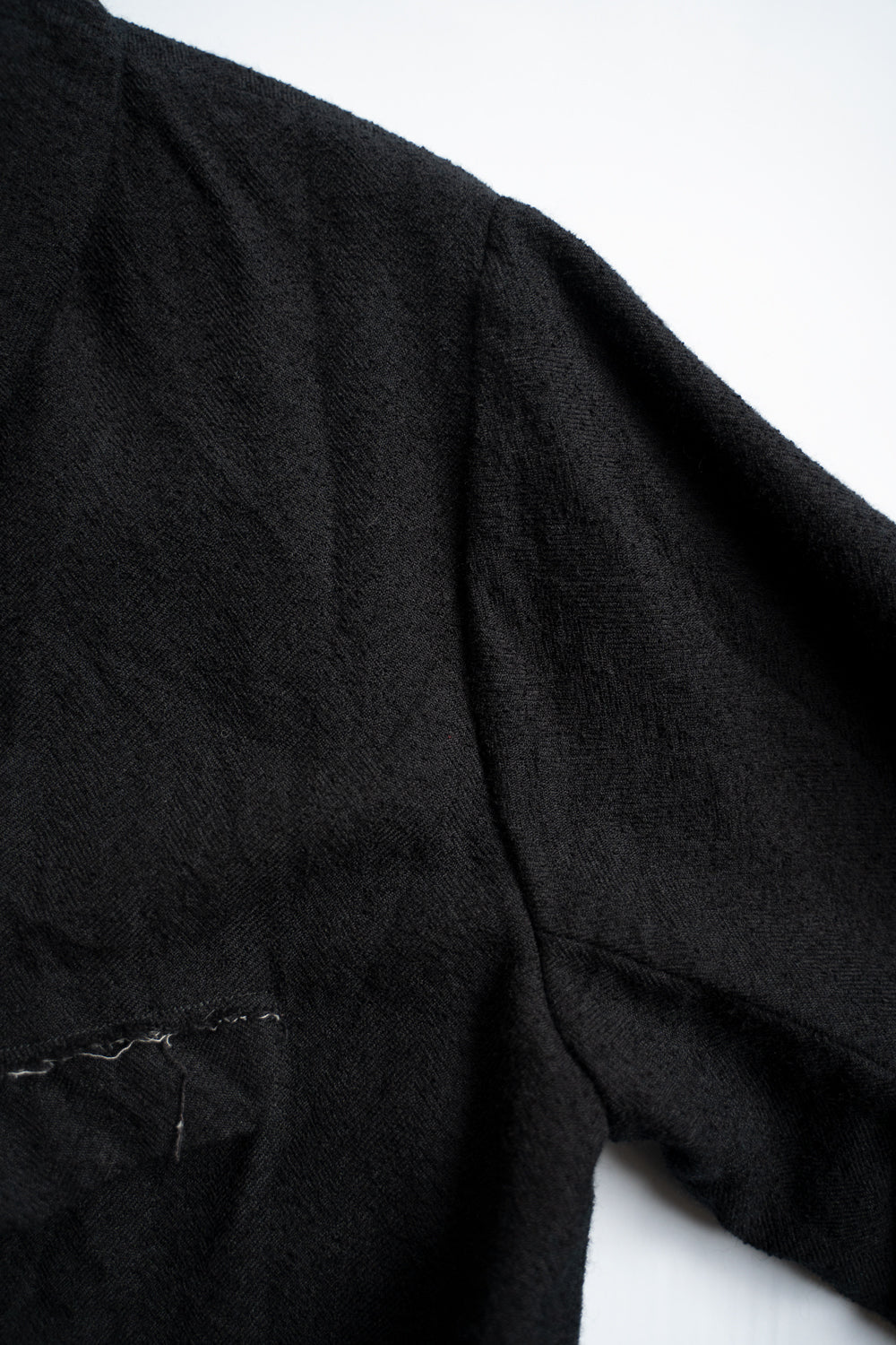 【ラスト1点】ループヤーンヘリンボン ロングコックジャケット(BLACK)