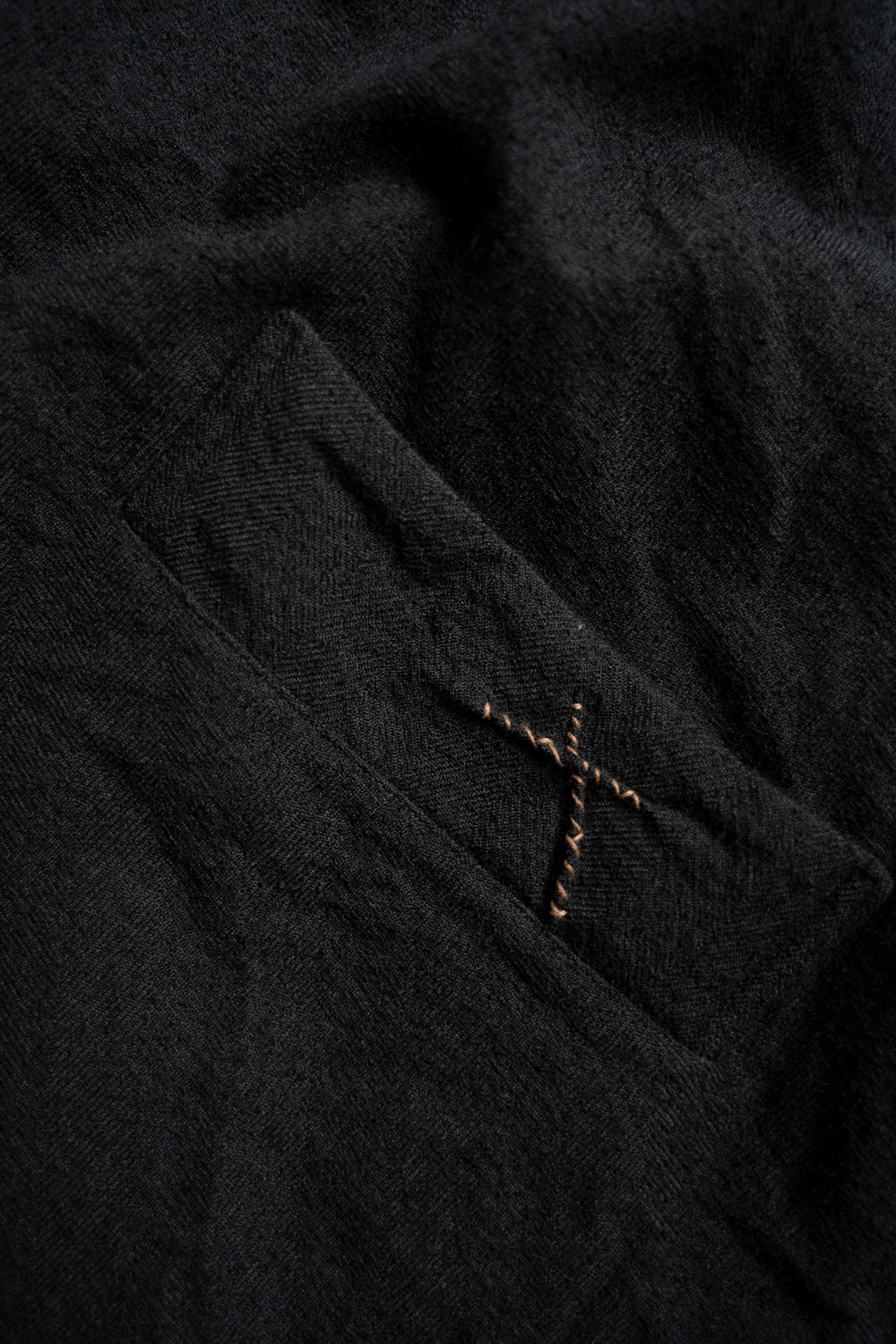 【ラスト1点】ループヤーンヘリンボン ロングコックジャケット(BLACK)