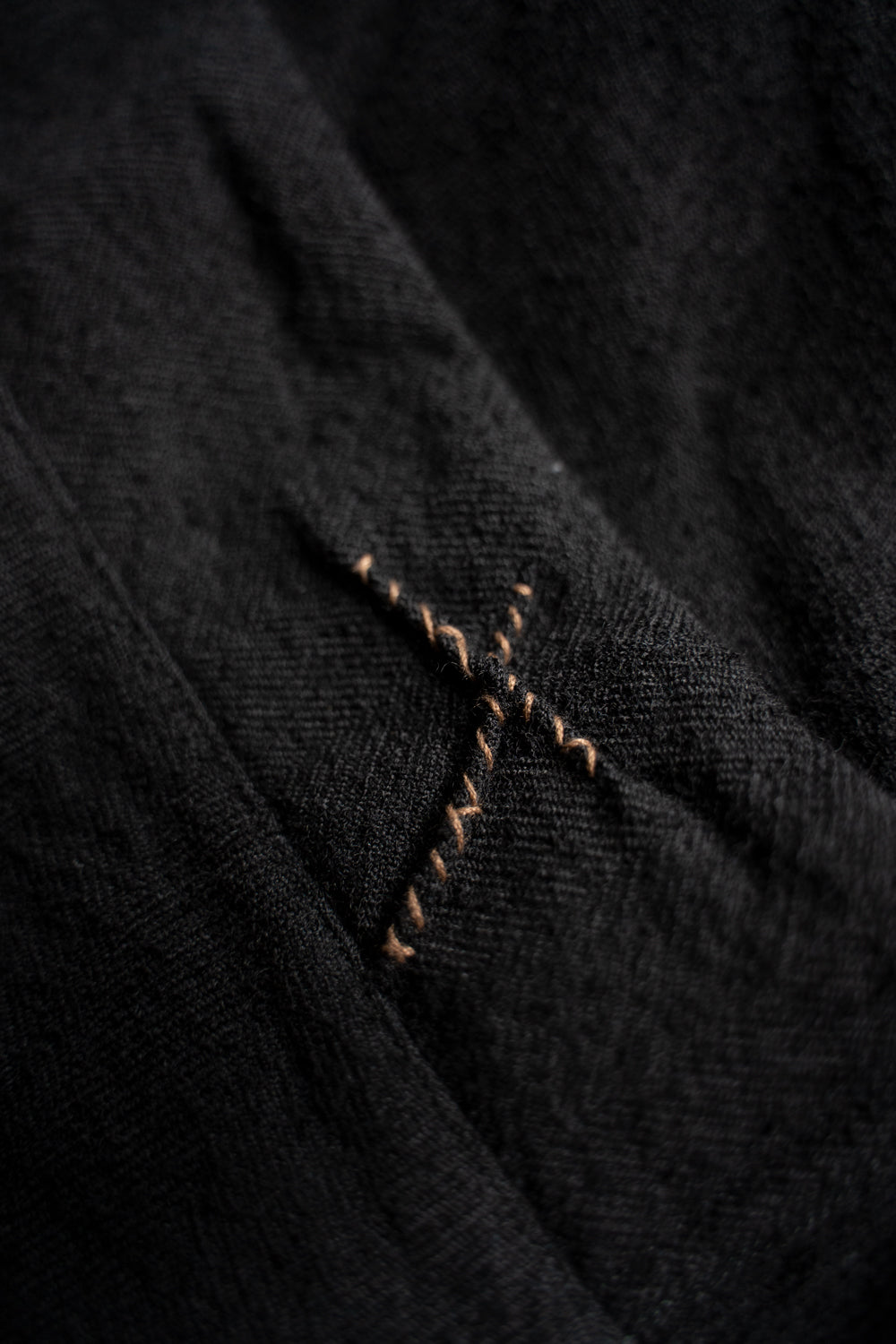 【ラスト1点】ループヤーンヘリンボン ロングコックジャケット(BLACK)