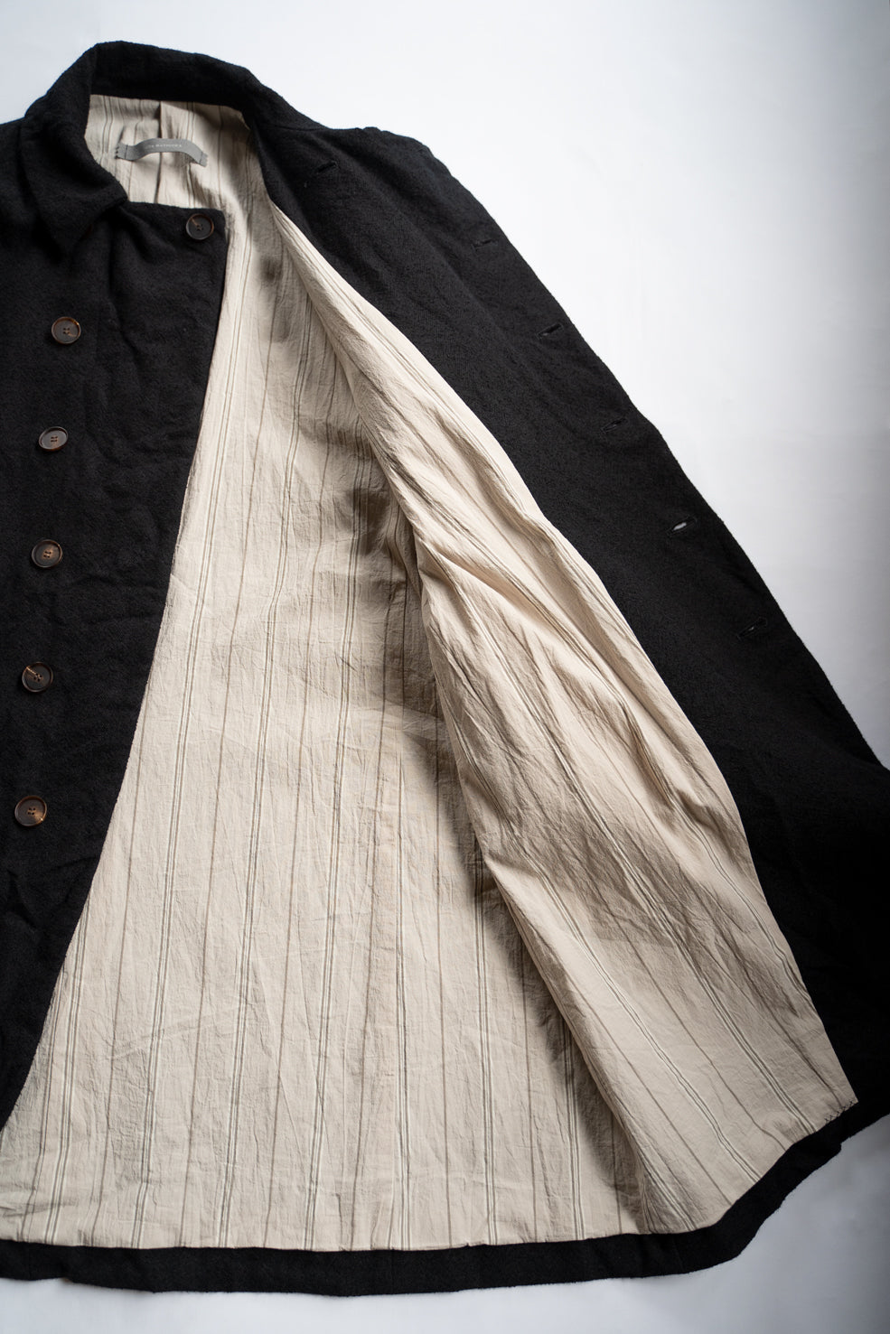 【ラスト1点】ループヤーンヘリンボン ロングコックジャケット(BLACK)