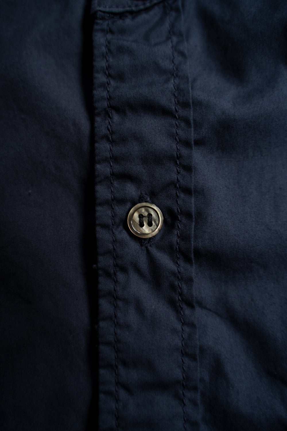 SH06 S 長丈2本針スタンドカラーシャツ(NAVY)