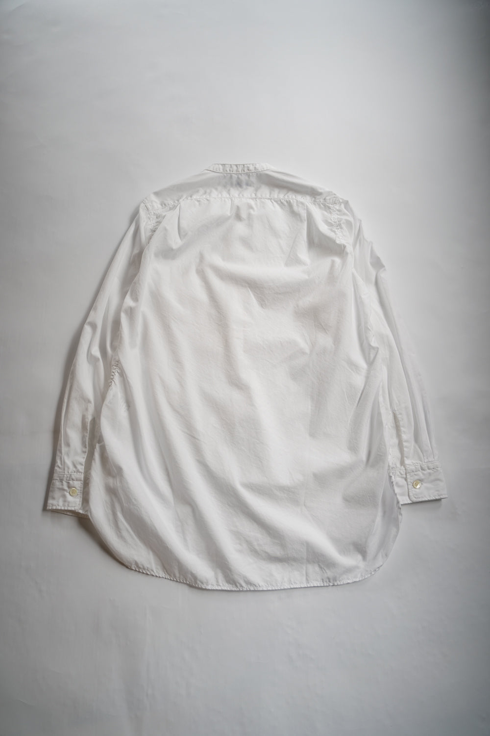 SH06 S 長丈2本針スタンドカラーシャツ(WHITE)