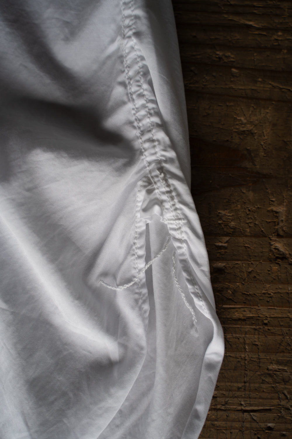 SH06 S 長丈2本針スタンドカラーシャツ(WHITE)