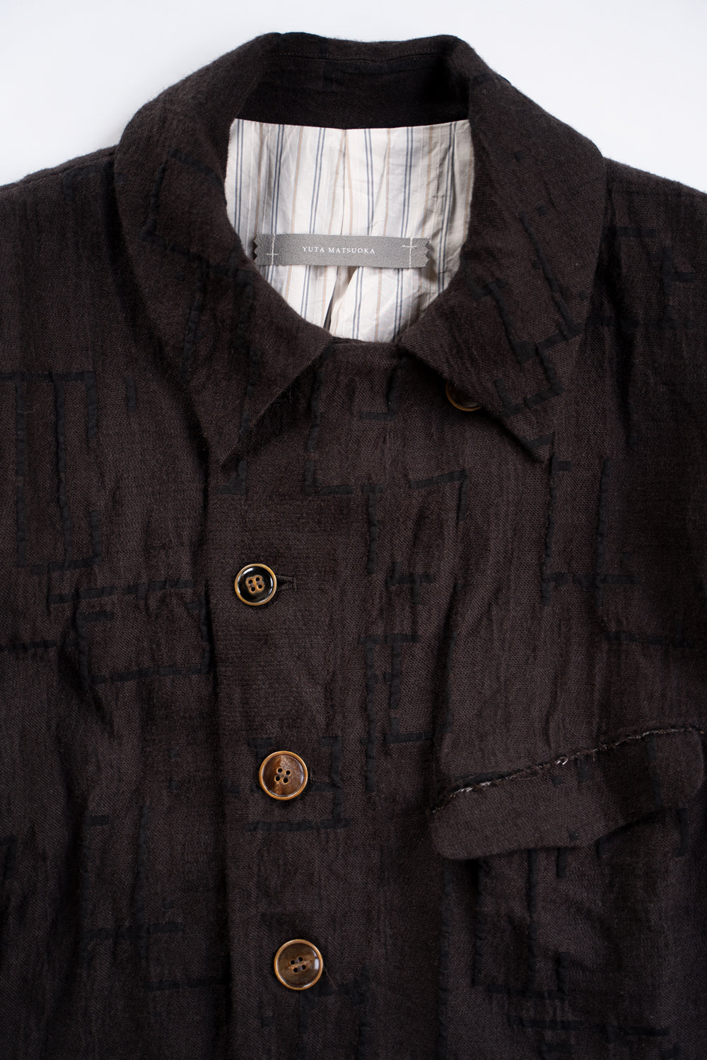 【ラスト1点】Site Plan Jaquard Long Cock Jacket/サイトプランジャカードロングコックジャケット(DARK BROWN)