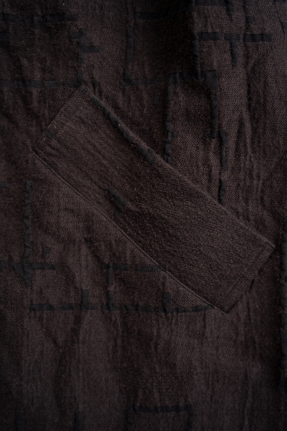【ラスト1点】Site Plan Jaquard Long Cock Jacket/サイトプランジャカードロングコックジャケット(DARK BROWN)