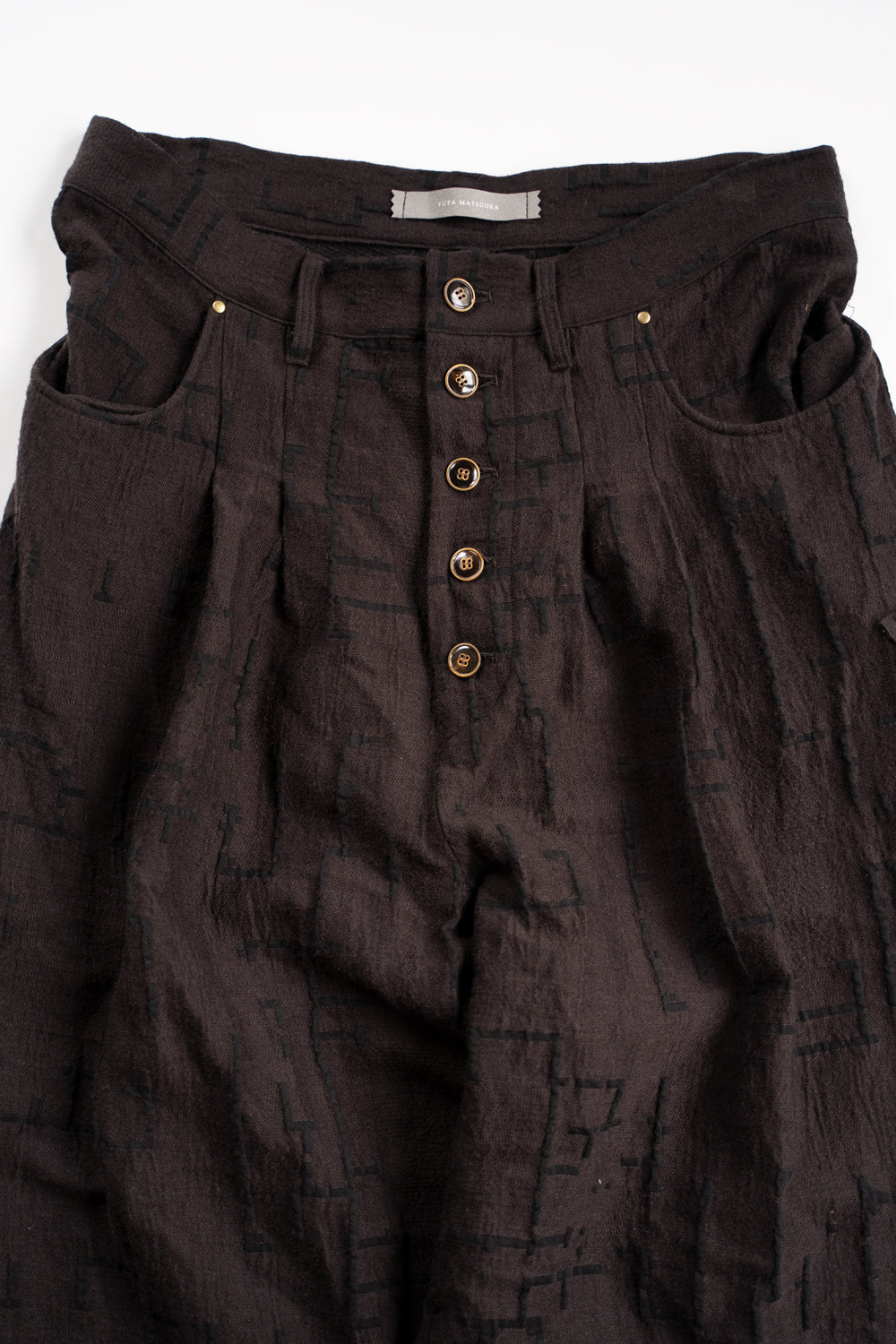 Site Plan Jaquard Curved Yoke Pants/サイトプランジャカードカーブドヨークパンツ(DARK GRAY)