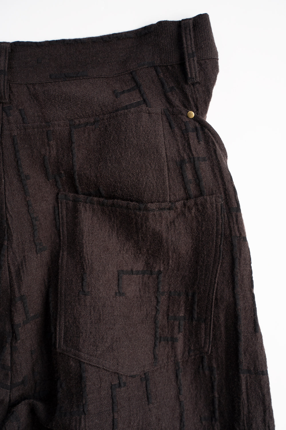 Site Plan Jaquard Curved Yoke Pants/サイトプランジャカードカーブドヨークパンツ(DARK GRAY)
