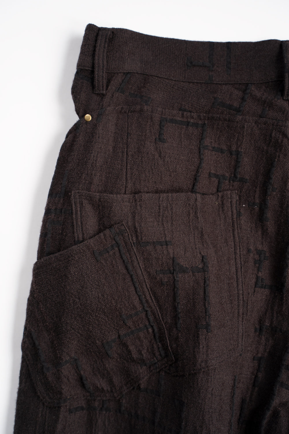 Site Plan Jaquard Curved Yoke Pants/サイトプランジャカードカーブドヨークパンツ(DARK GRAY)