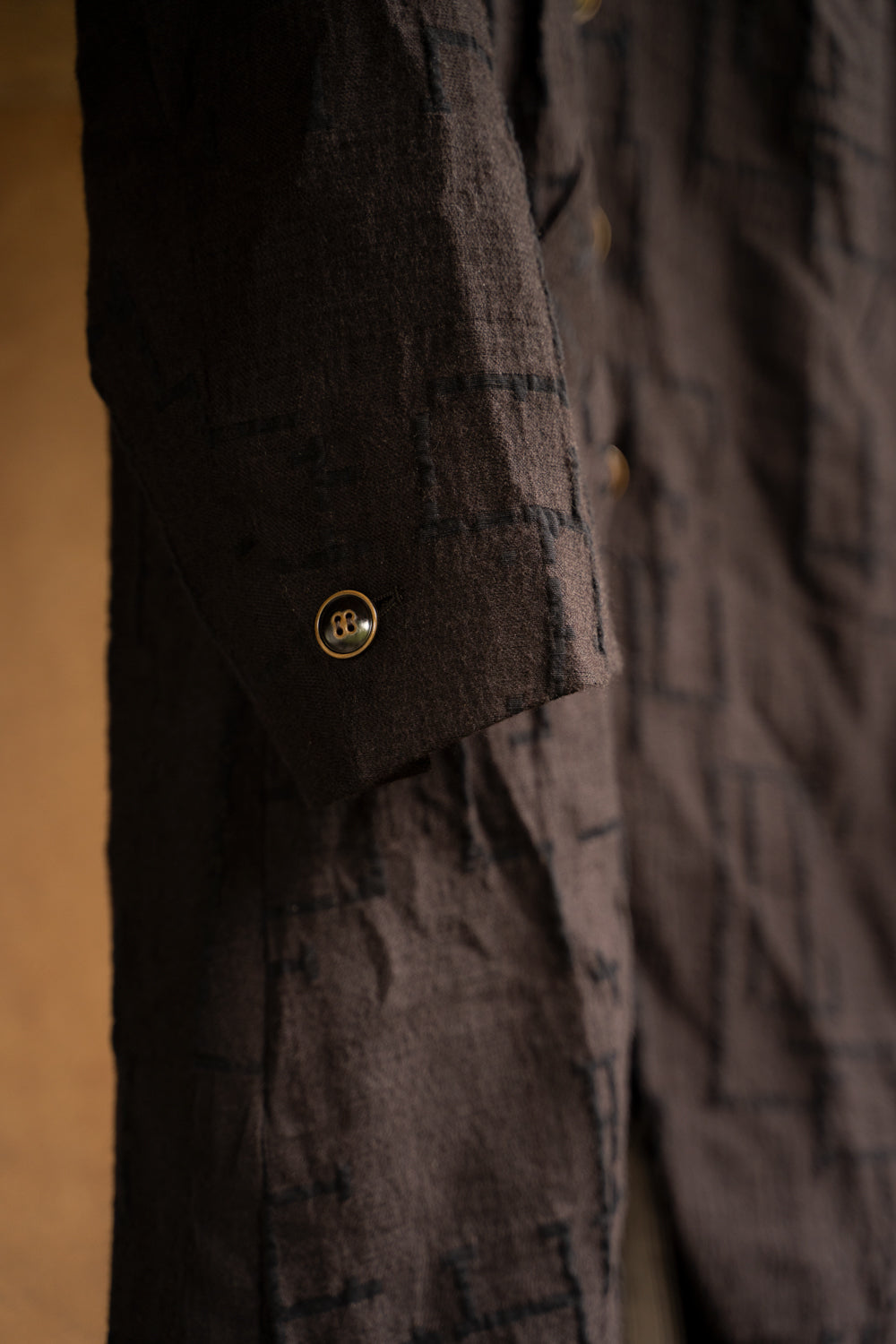 【ラスト1点】Site Plan Jaquard Long Cock Jacket/サイトプランジャカードロングコックジャケット(DARK BROWN)