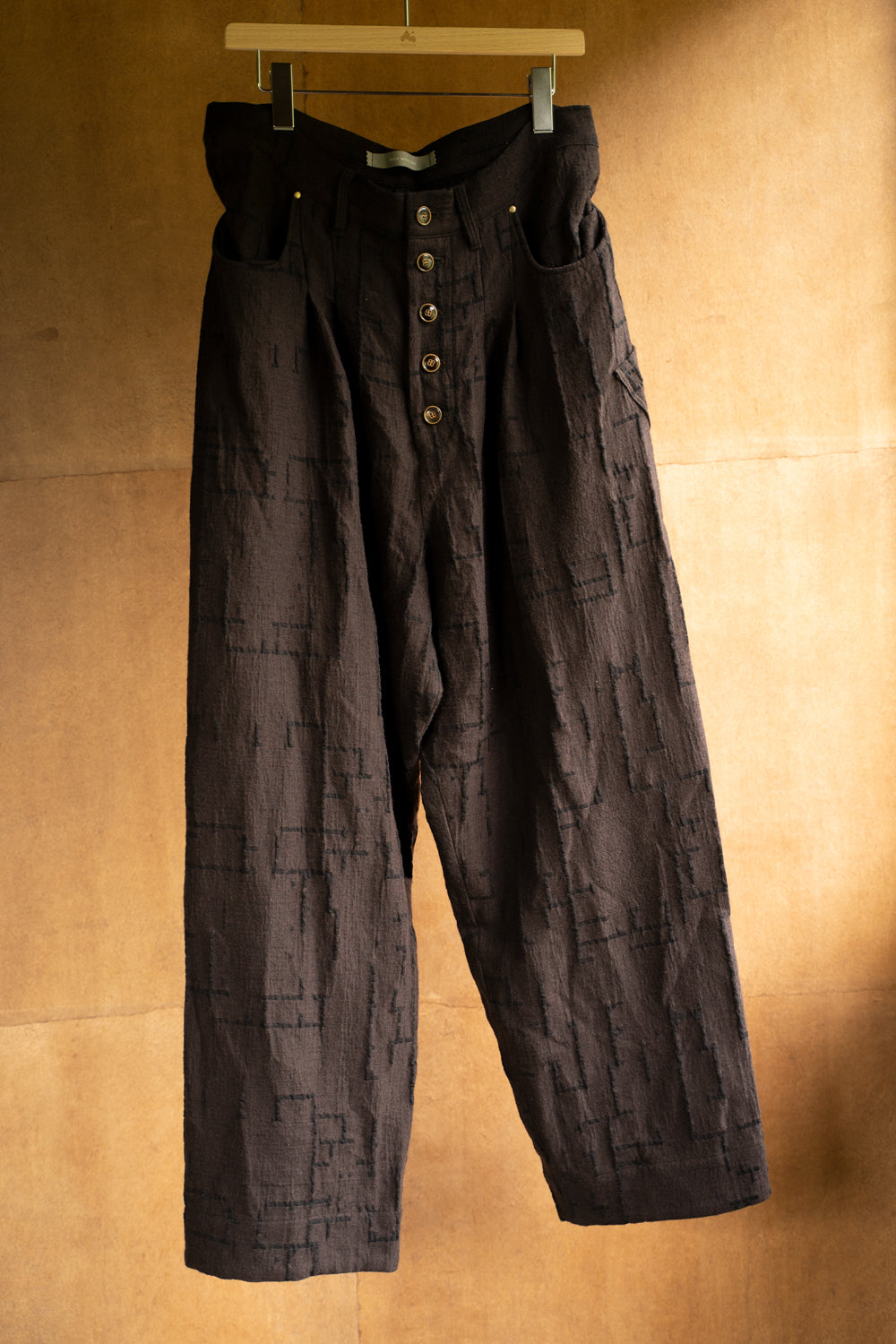 Site Plan Jaquard Curved Yoke Pants/サイトプランジャカードカーブドヨークパンツ(DARK GRAY)