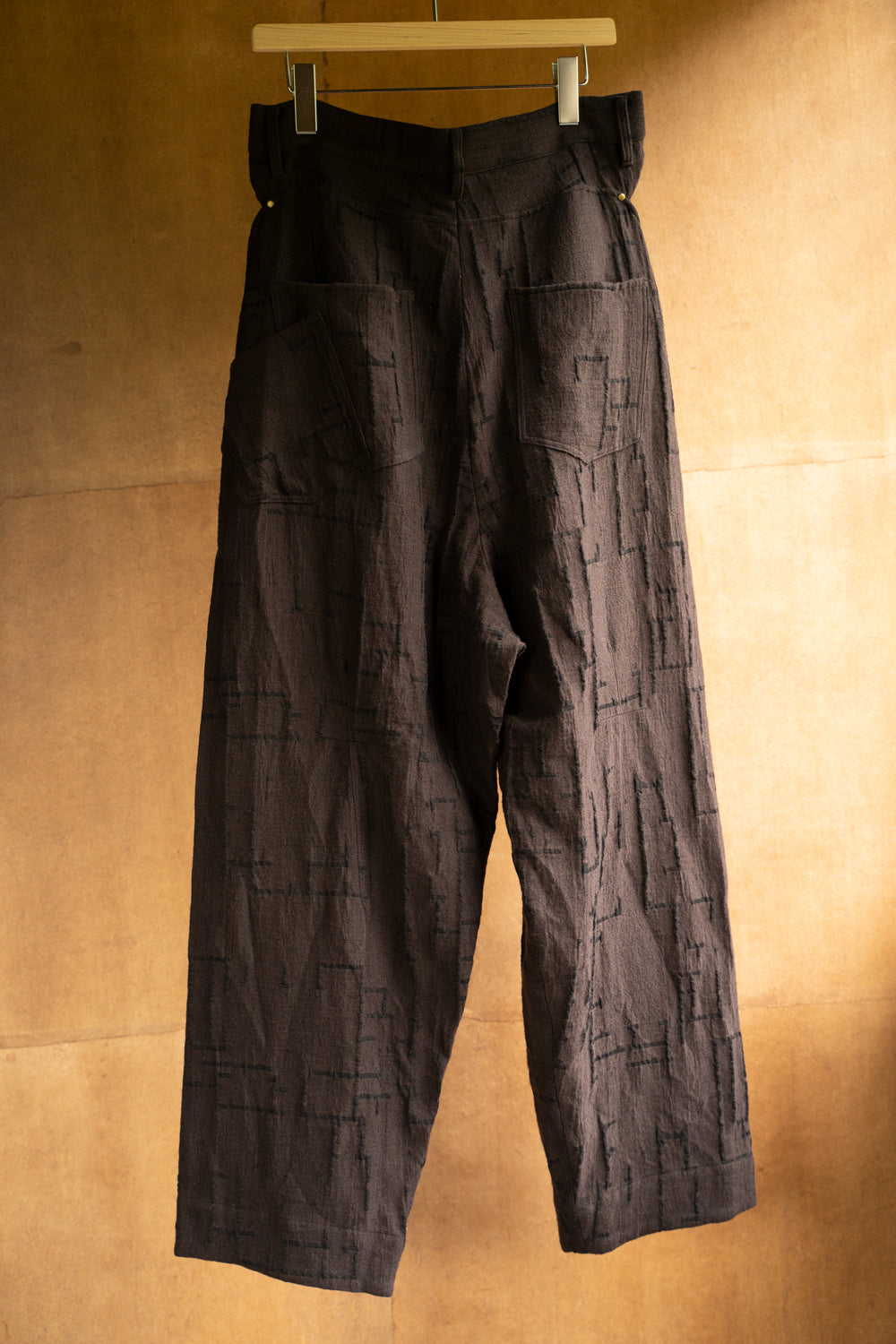 Site Plan Jaquard Curved Yoke Pants/サイトプランジャカードカーブドヨークパンツ(DARK GRAY)