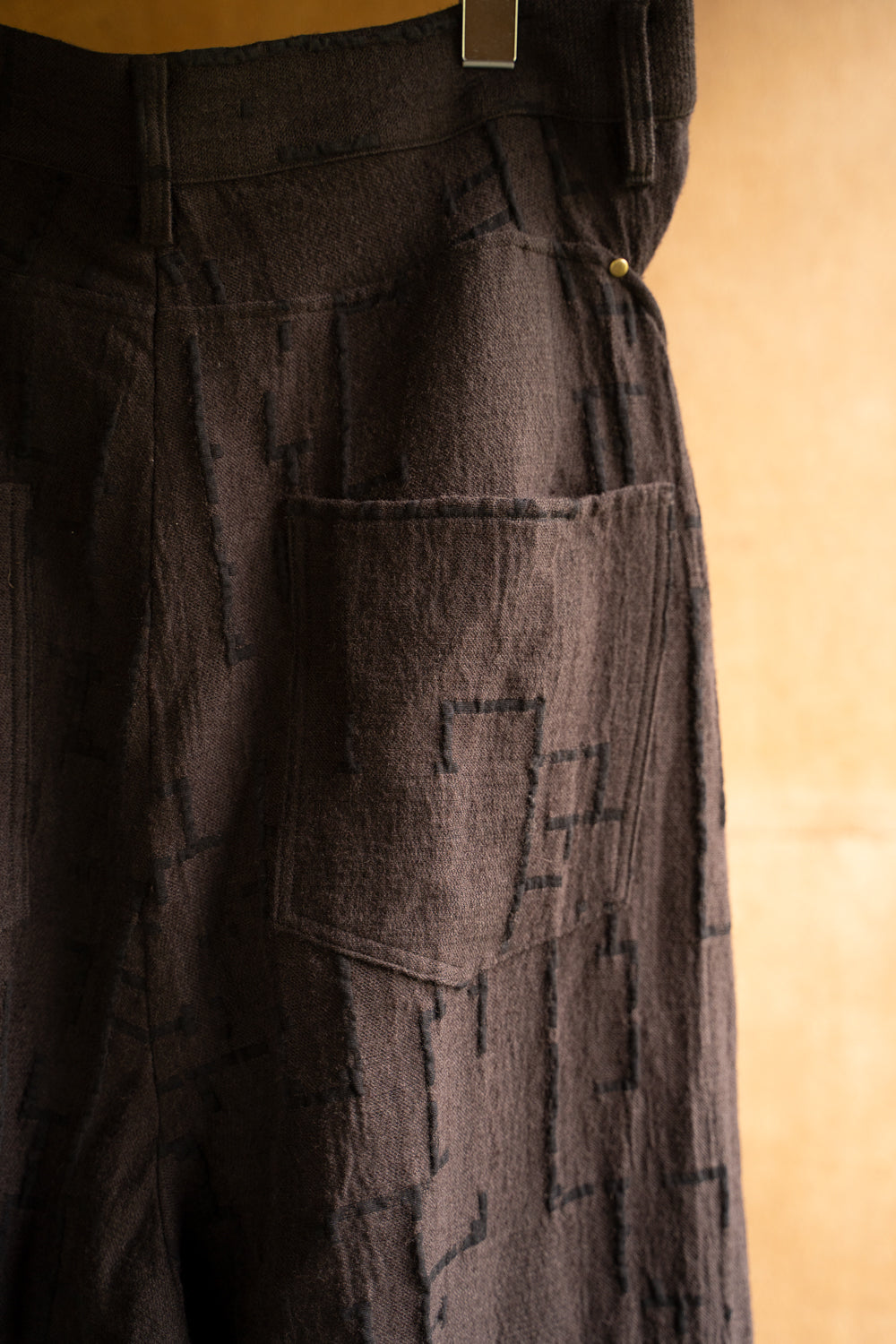 Site Plan Jaquard Curved Yoke Pants/サイトプランジャカードカーブドヨークパンツ(DARK GRAY)