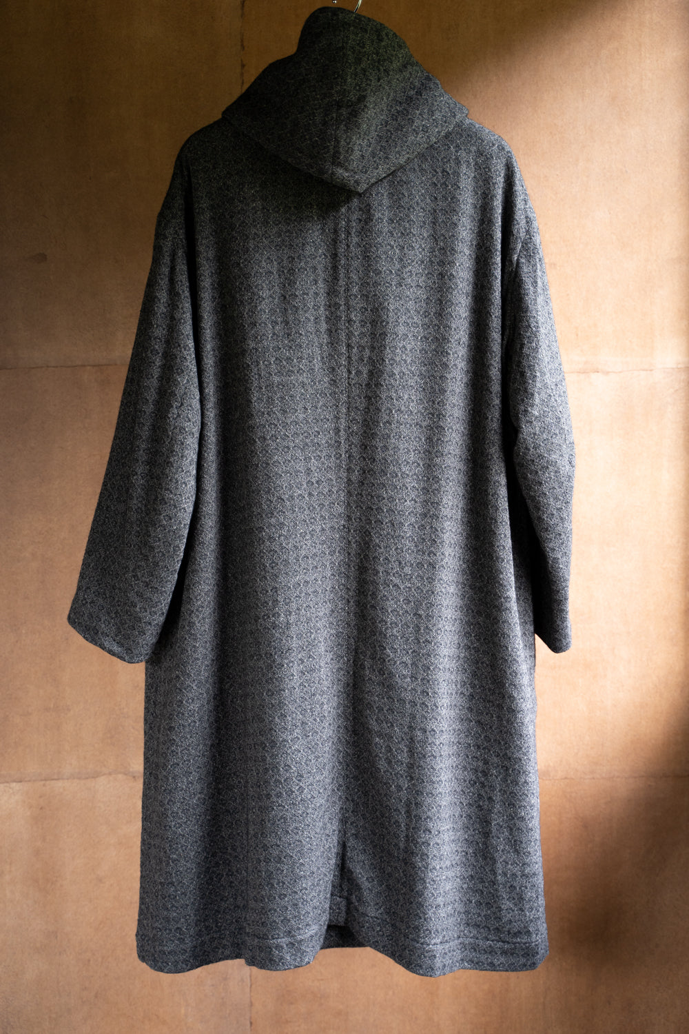 【ラスト1点】Square Dobby Cloth Hooded Coat/スクエアドビークロスフーデッドコート(DARK GRAY)