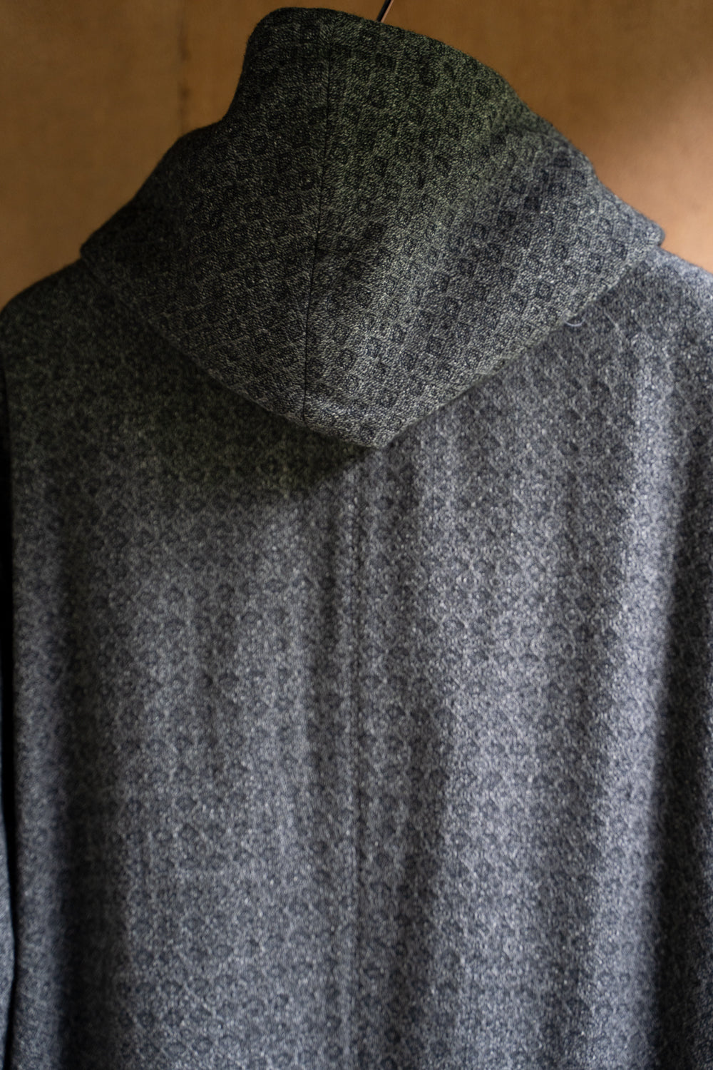 【ラスト1点】Square Dobby Cloth Hooded Coat/スクエアドビークロスフーデッドコート(DARK GRAY)
