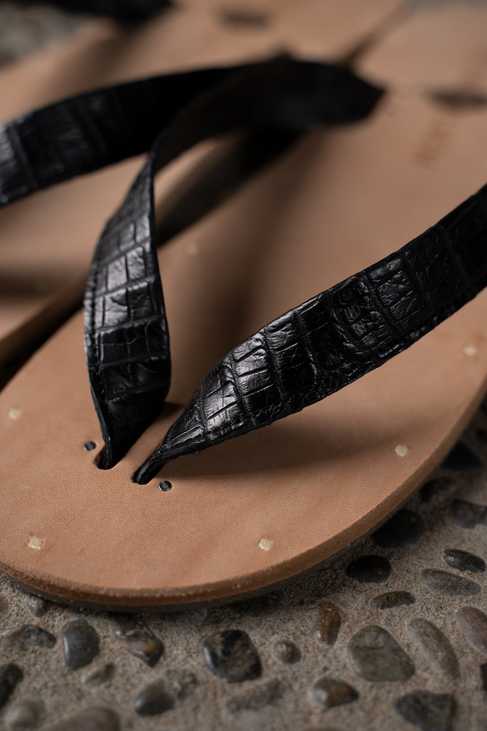 【ラスト1点】B-Sandals-Crocodile(BLACK)