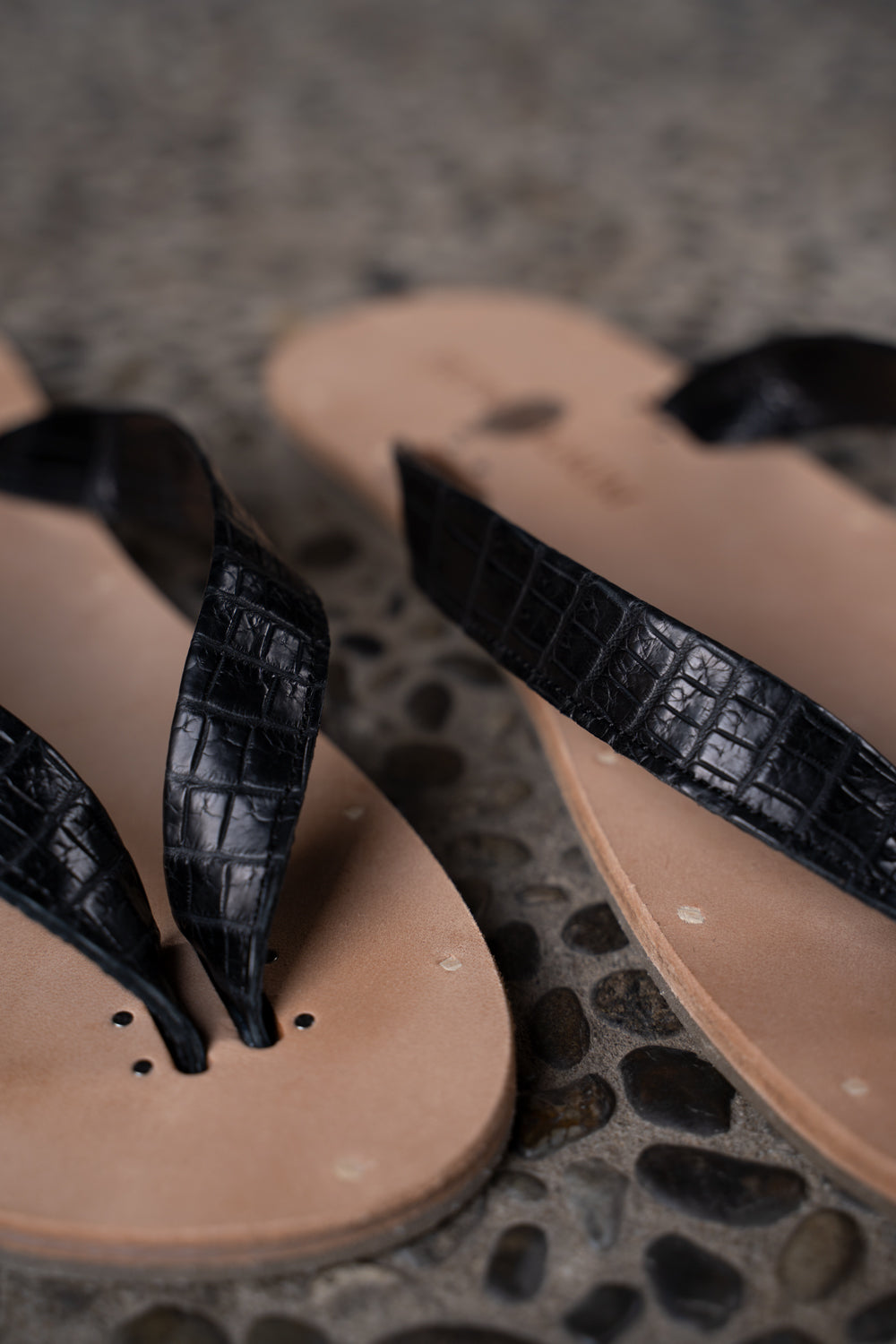 【ラスト1点】B-Sandals-Crocodile(BLACK)