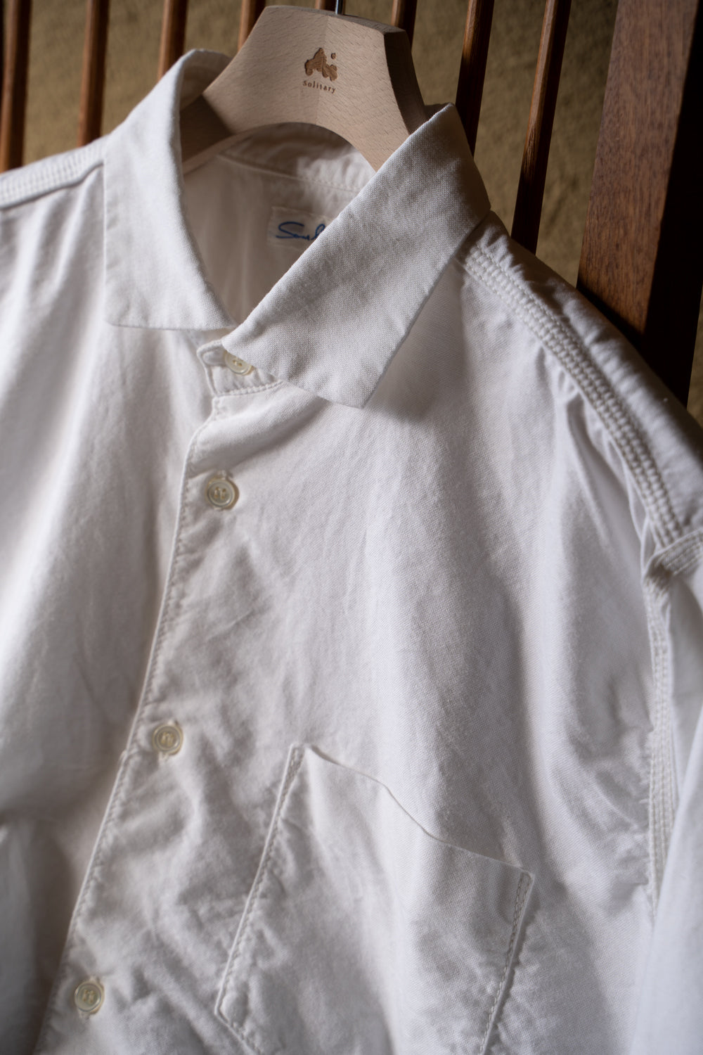 SH04B ボックスワイド3本針シャツ ox(WHITE)