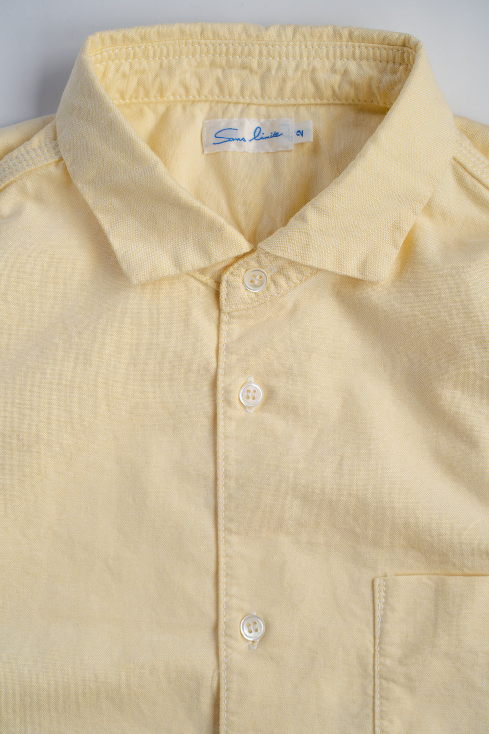 SH04B ボックスワイド3本針シャツ ox(YELLOW)