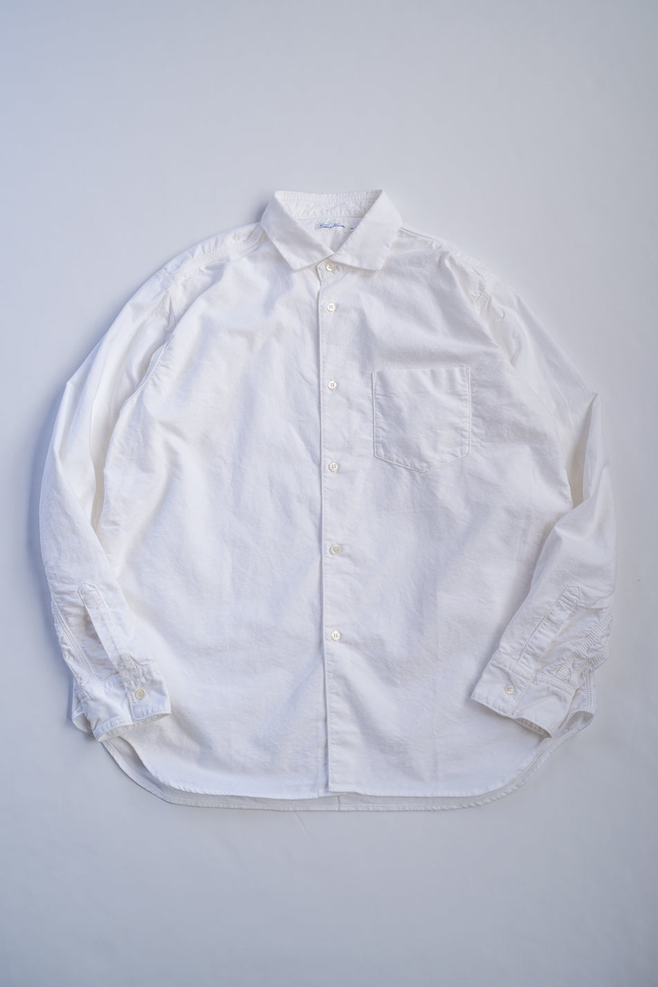 SH04B ボックスワイド3本針シャツ ox(WHITE)