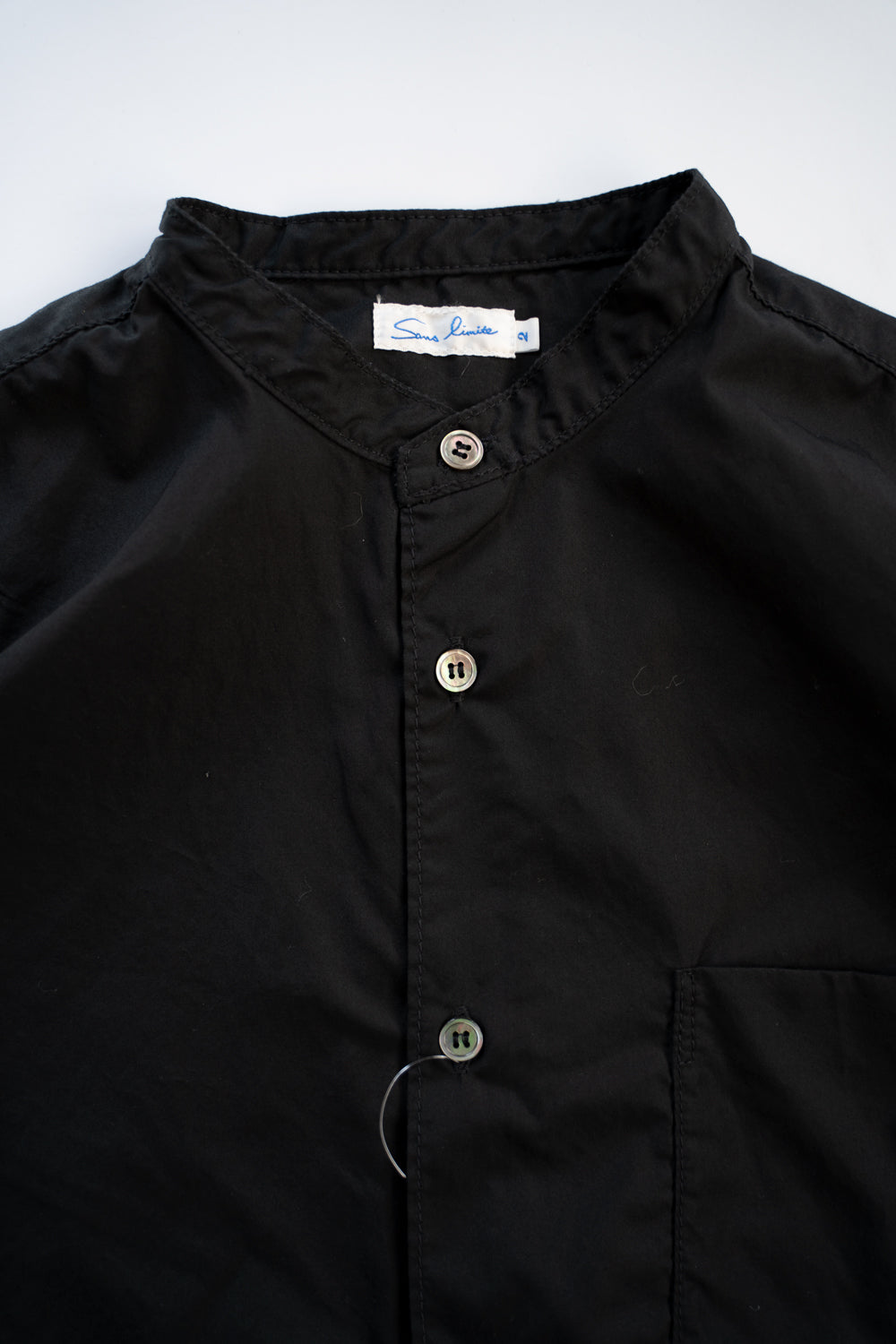 SH06B ボックススタンド2本針シャツ(BLACK)