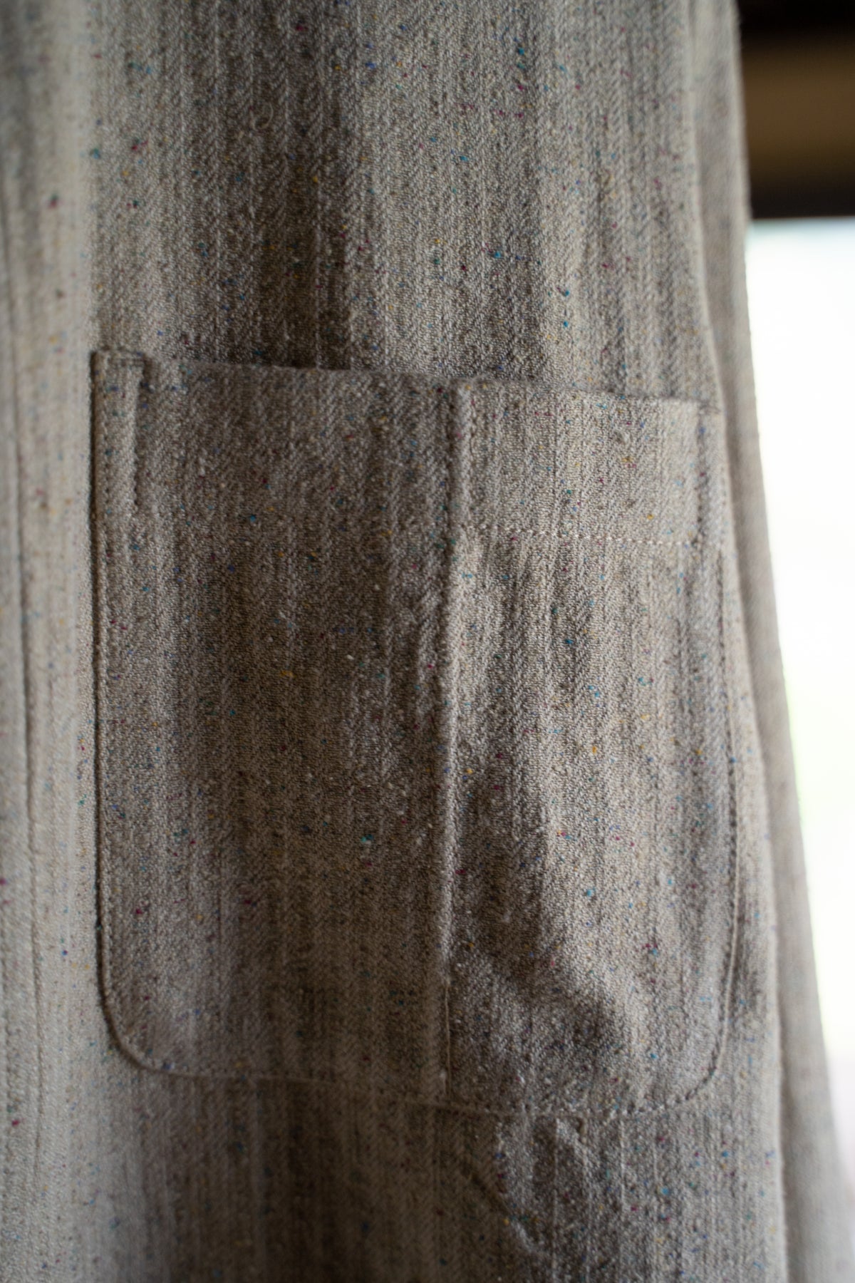 Boxy Shirt - Hemp Silk Herringbone -(FLECKED BEIGE)