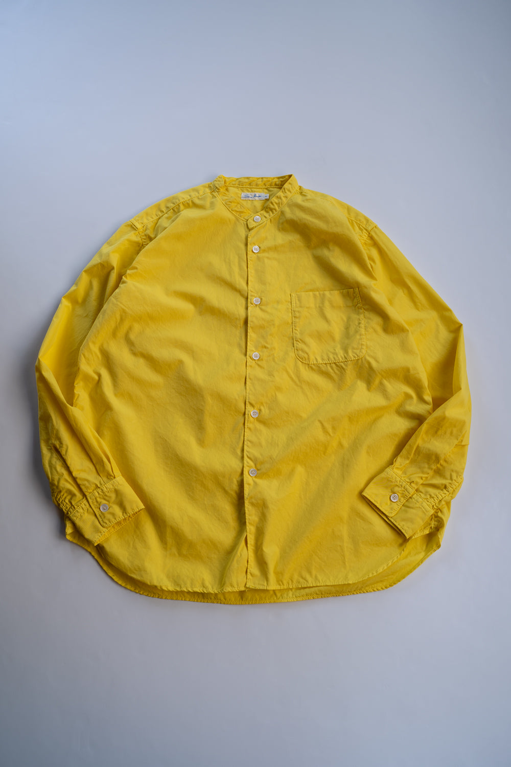 【ラスト1点】SH06B ボックススタンド2本針製品染シャツ(YELLOW)