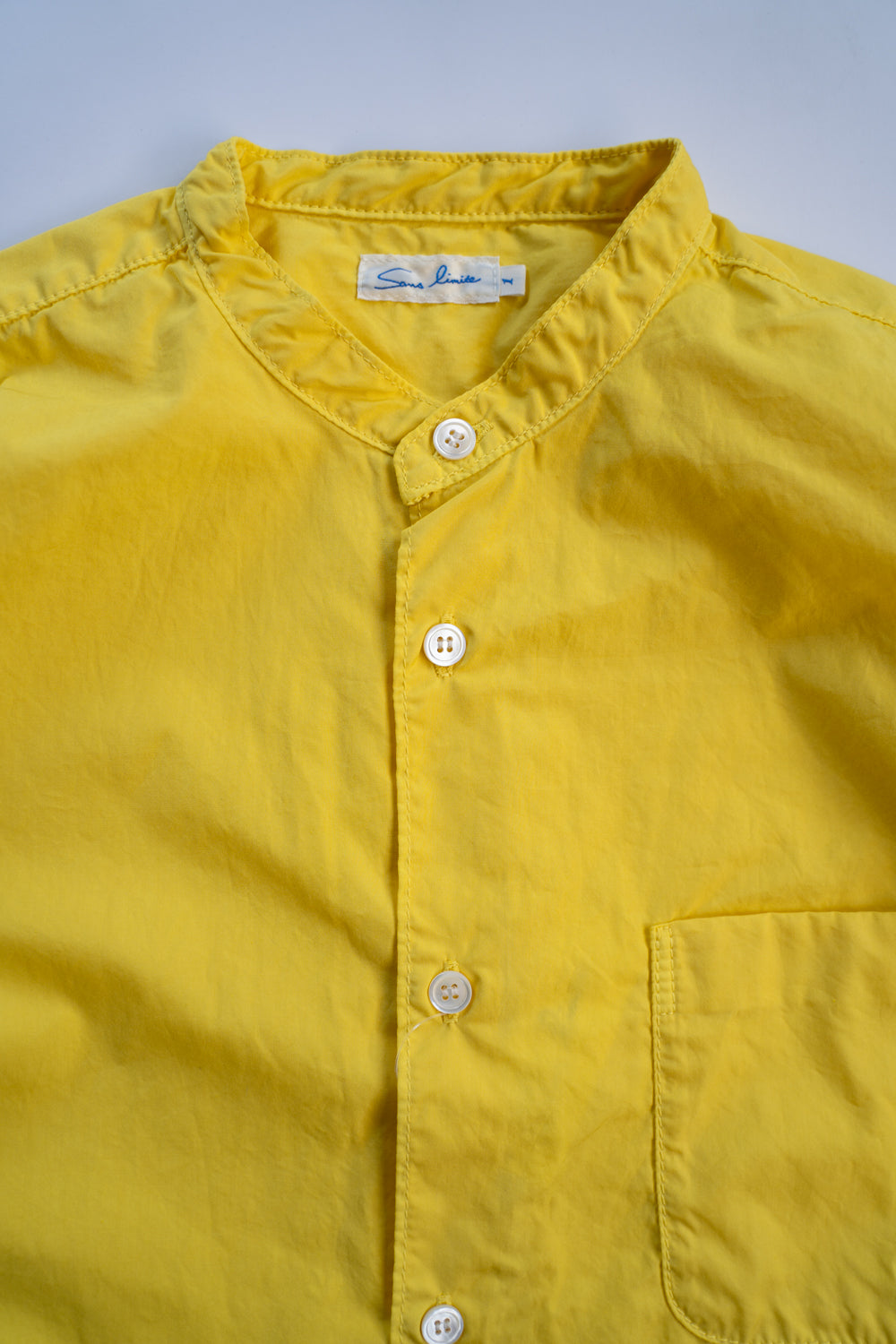 【ラスト1点】SH06B ボックススタンド2本針製品染シャツ(YELLOW)