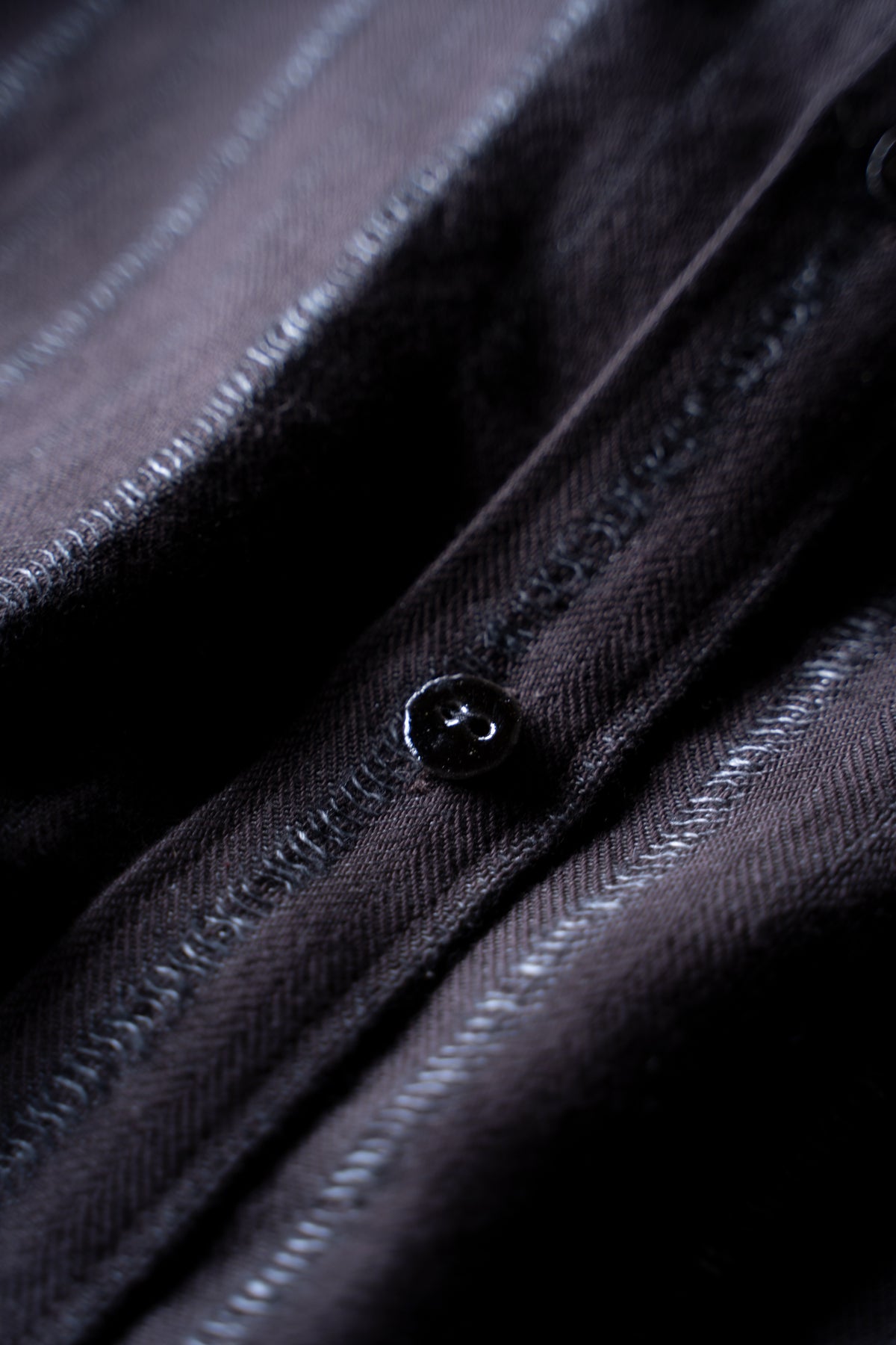 【ラスト1点】Grandpa Shirt - Dobby Stripe Herringbone -(RAISIN)
