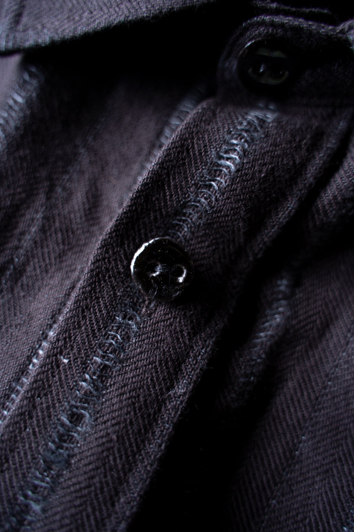 【ラスト1点】Grandpa Shirt - Dobby Stripe Herringbone -(RAISIN)