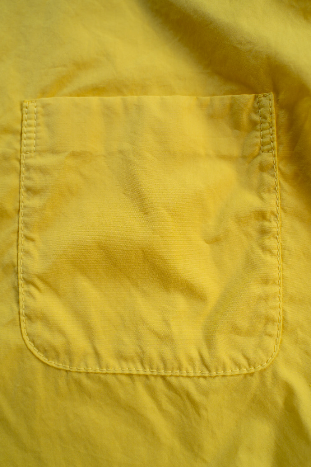 【ラスト1点】SH06B ボックススタンド2本針製品染シャツ(YELLOW)