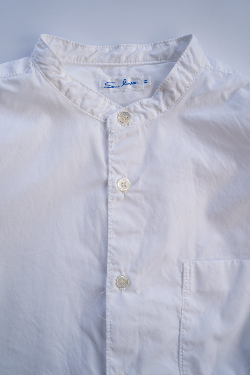 SH06B ボックススタンド2本針シャツ(WHITE)
