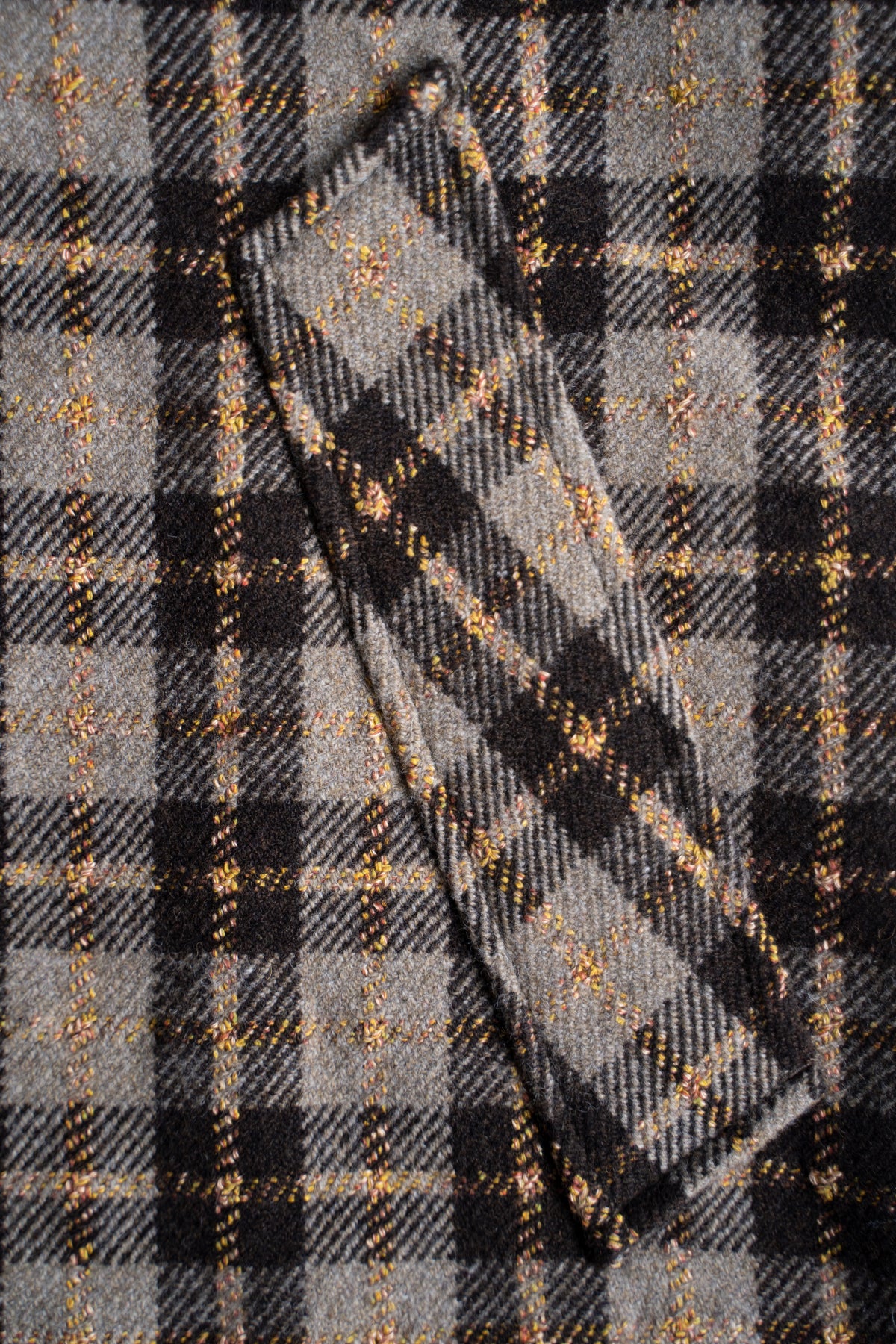 【ラスト1点】Short Mac Coat - Wool Linen Silk Cashmere Check -(BROWN CITRUS)
