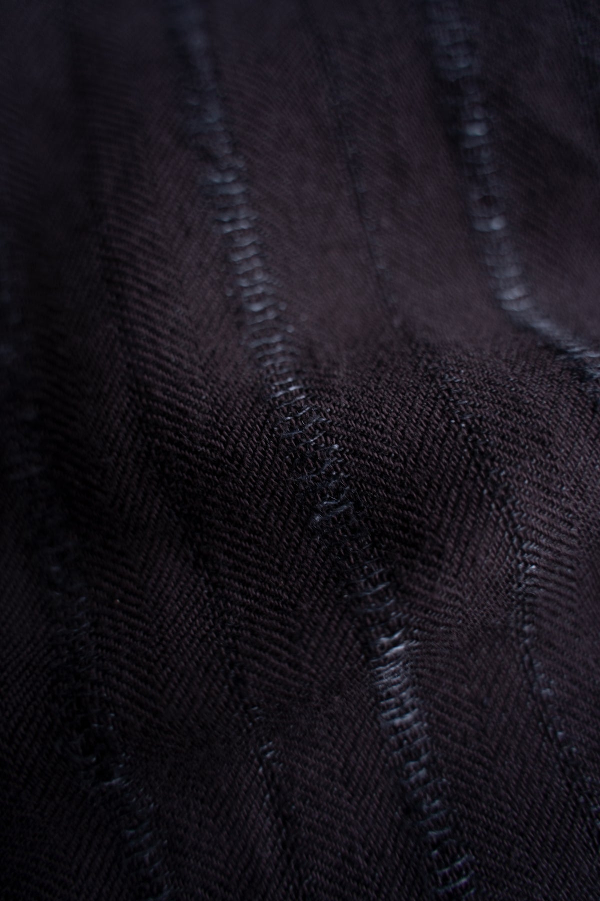 【ラスト1点】Grandpa Shirt - Dobby Stripe Herringbone -(RAISIN)