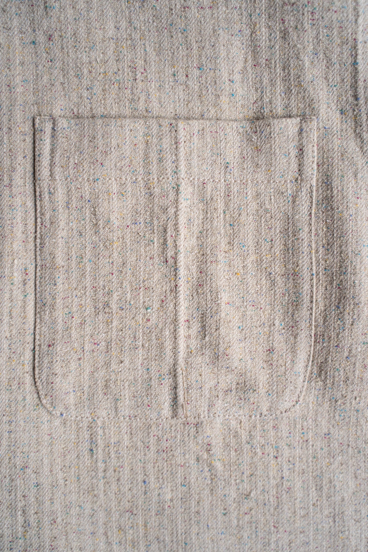 Boxy Shirt - Hemp Silk Herringbone -(FLECKED BEIGE)