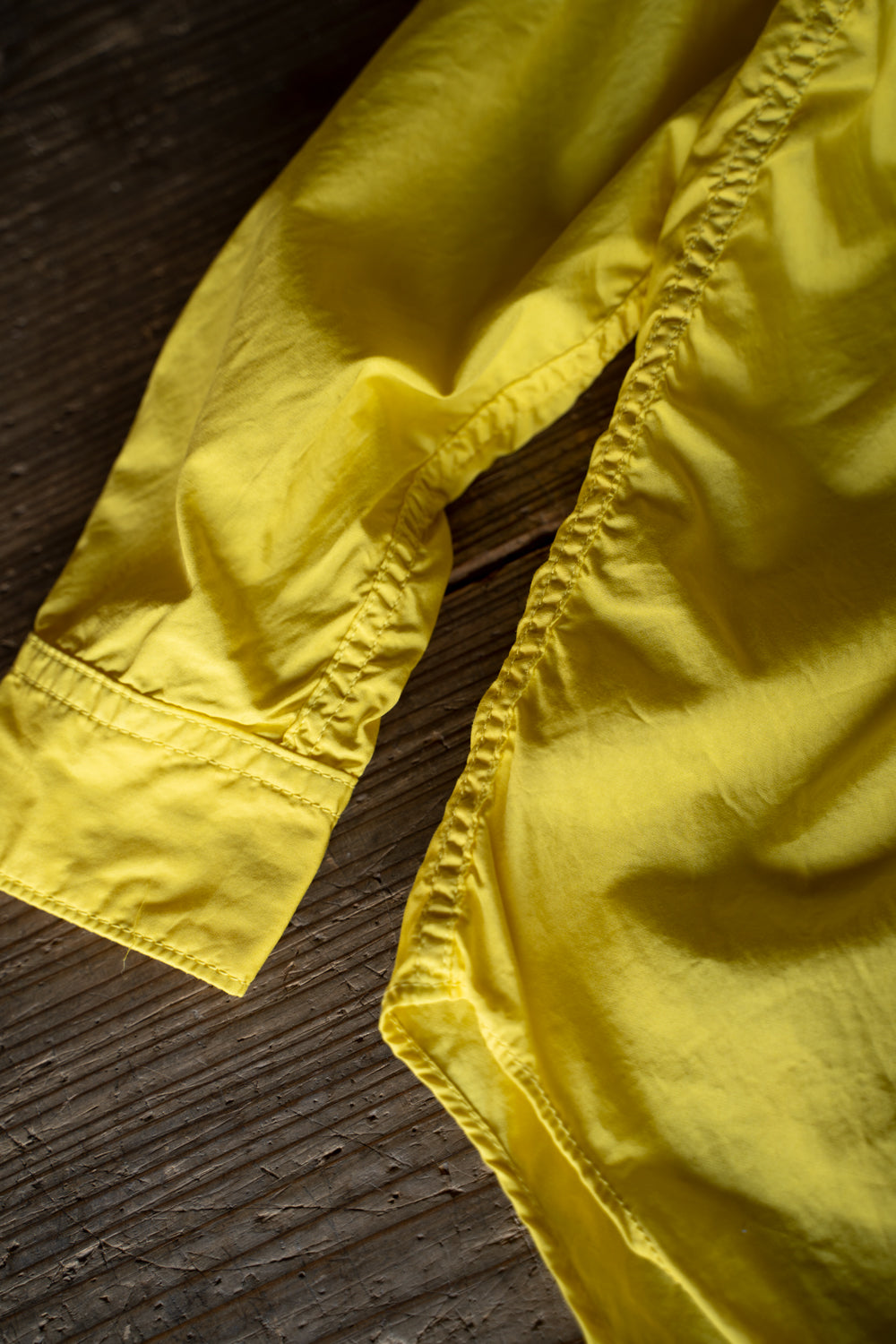 【ラスト1点】SH06B ボックススタンド2本針製品染シャツ(YELLOW)