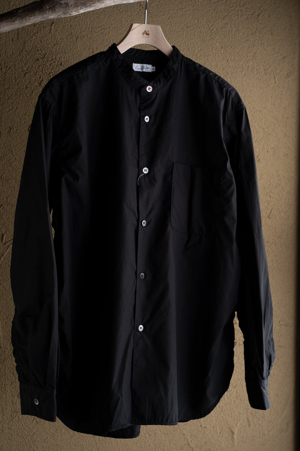 SH06B ボックススタンド2本針シャツ(BLACK)
