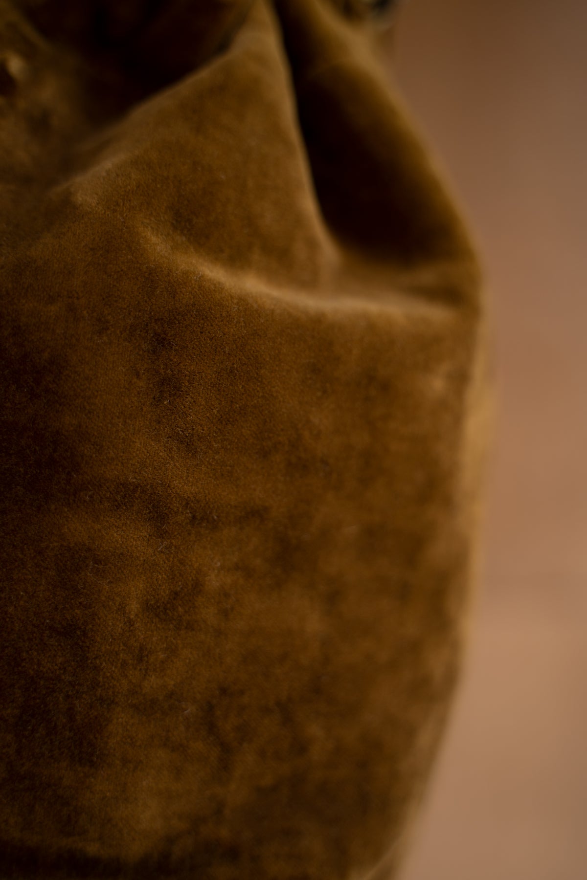 【ラスト1点】Braided Drawstring Bag S - Oiled Cotton Velvet Washi -(GOLD)