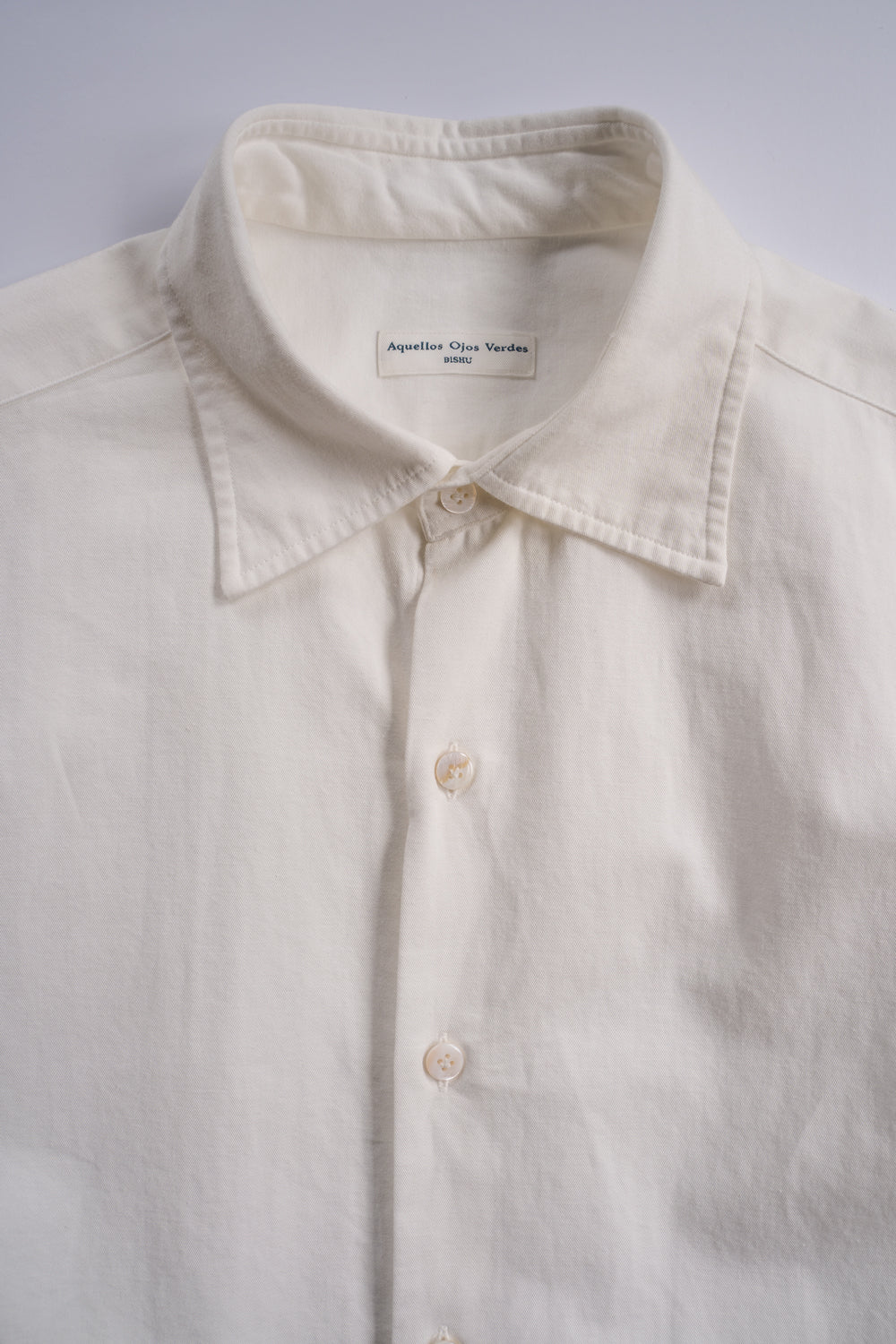 【ラスト1点】Vintage Dressed Twill Windsor Wide Collar Shirt(OYSTER WHITE)