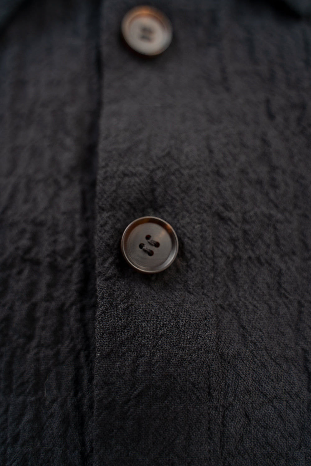 【ラスト1点】Shirring Lawn Bib Front Shirt/シャーリングローンビブフロントシャツ(BLACK)