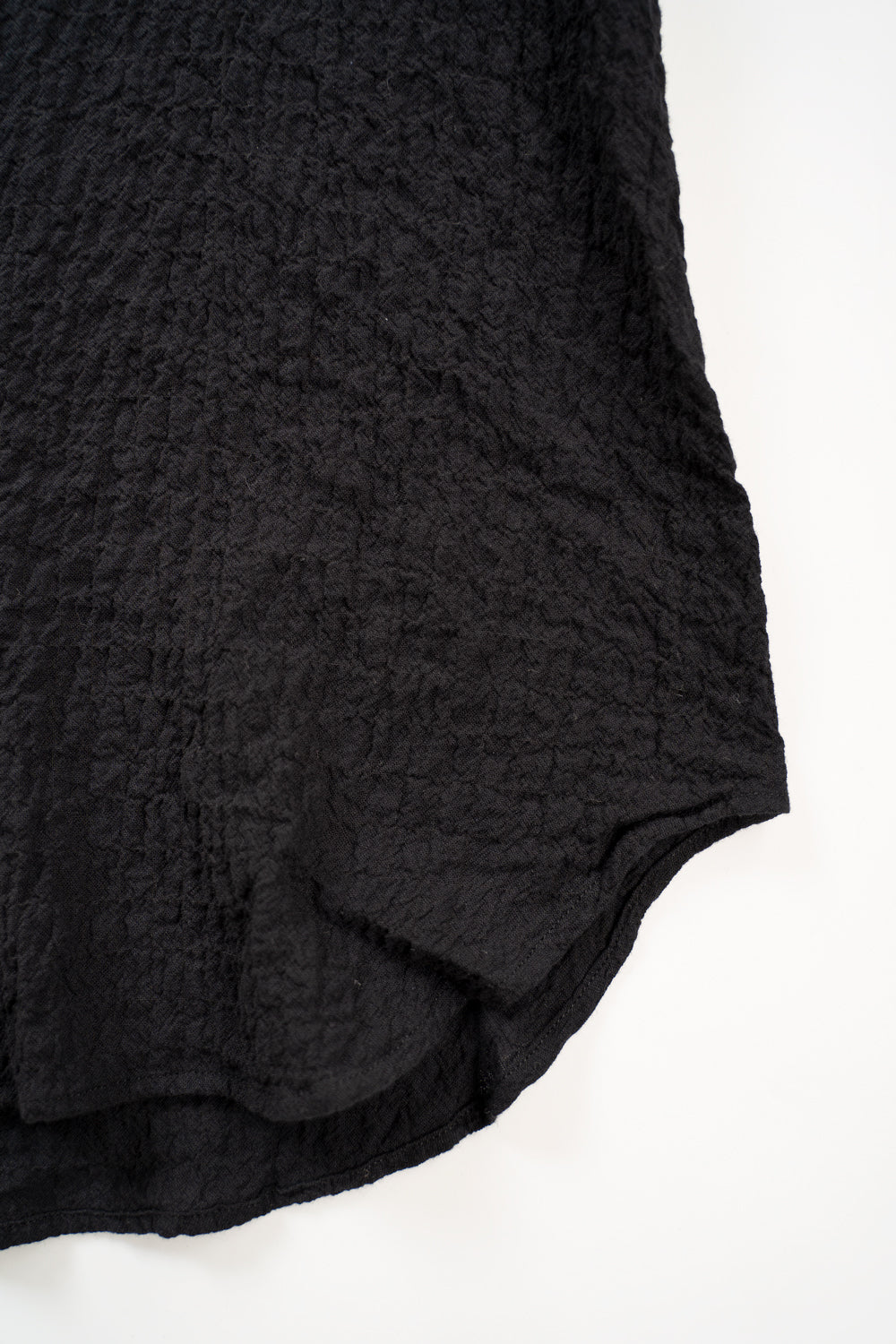 【ラスト1点】Shirring Lawn Bib Front Shirt/シャーリングローンビブフロントシャツ(BLACK)