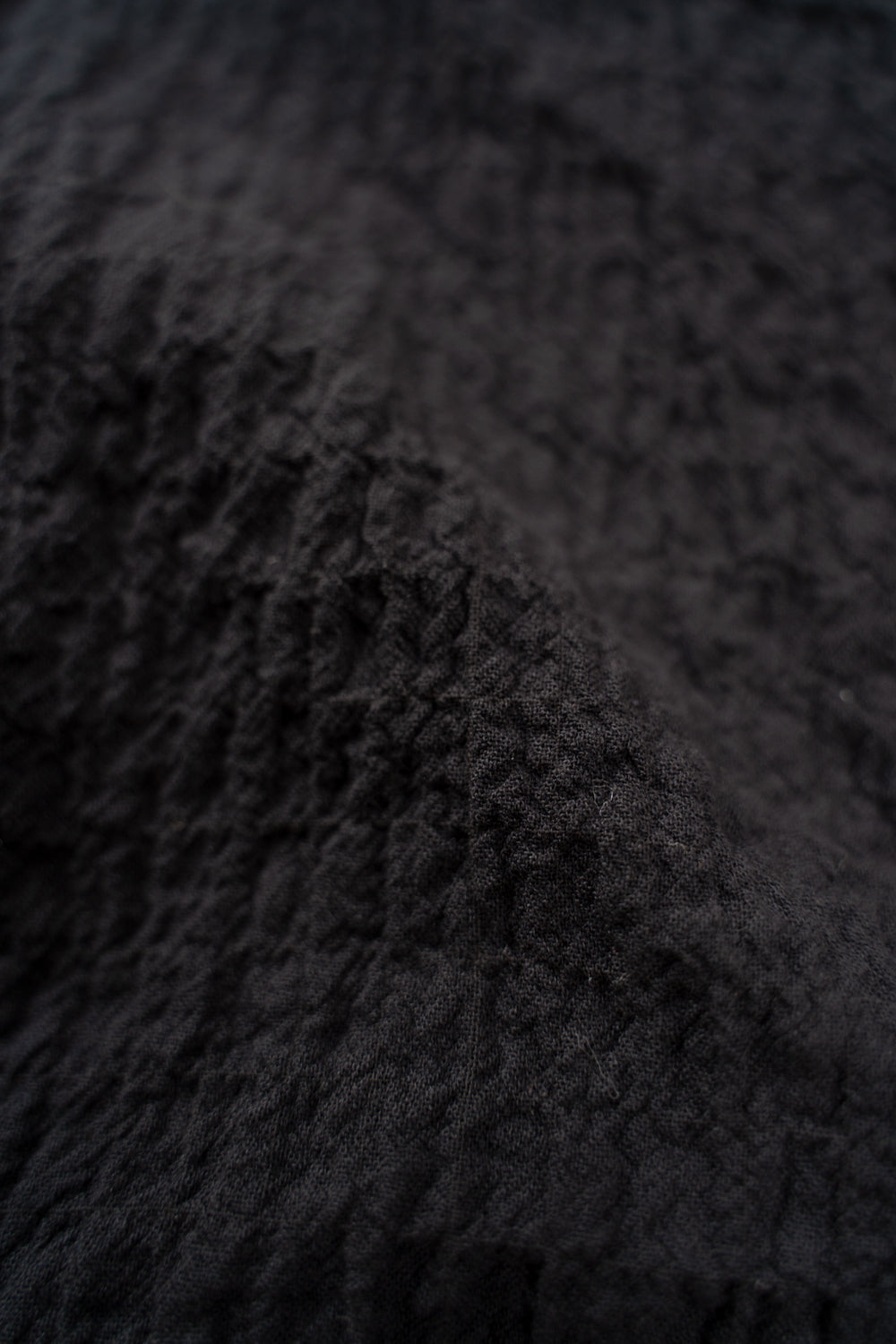 【ラスト1点】Shirring Lawn Bib Front Shirt/シャーリングローンビブフロントシャツ(BLACK)