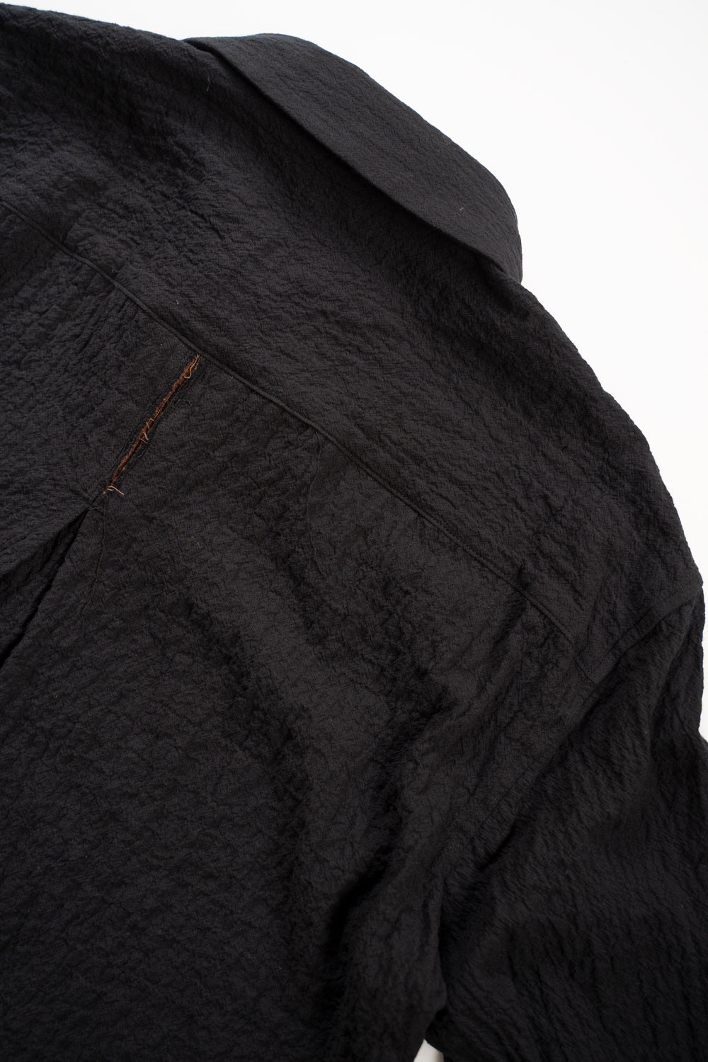 【ラスト1点】Shirring Lawn Bib Front Shirt/シャーリングローンビブフロントシャツ(BLACK)