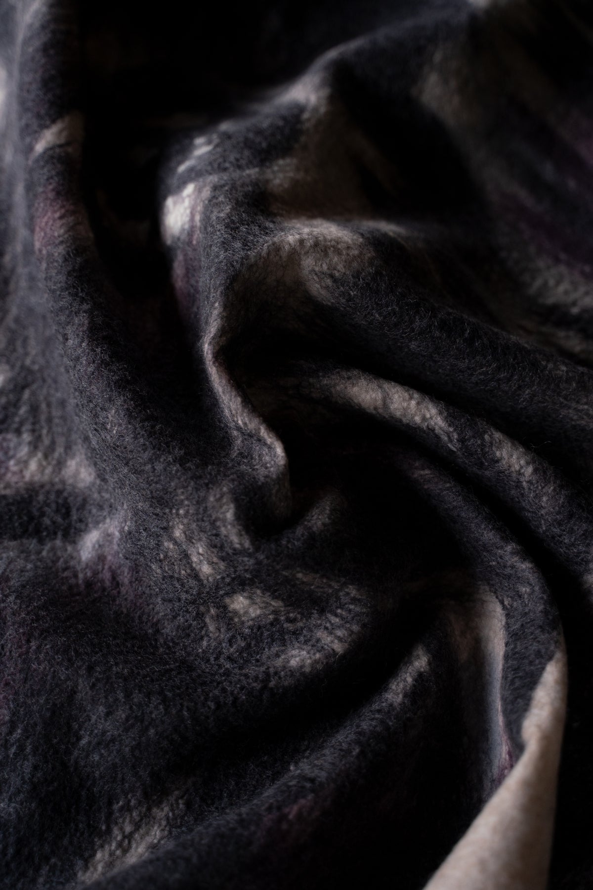 【ラスト1点】Merino Wool Blanket "ROSE" (BEIGE-GREY)